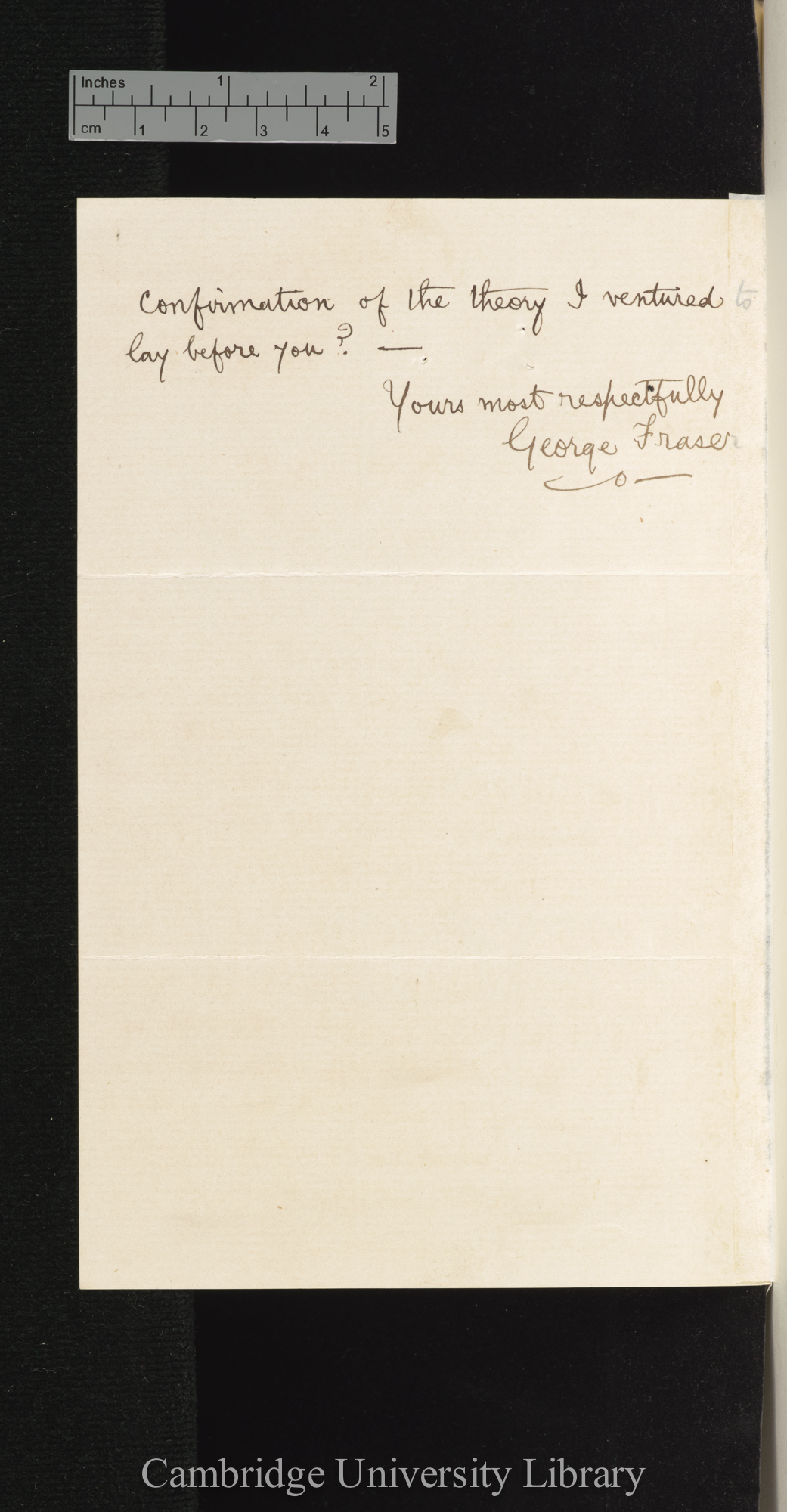 George Fraser to Charles Robert Darwin