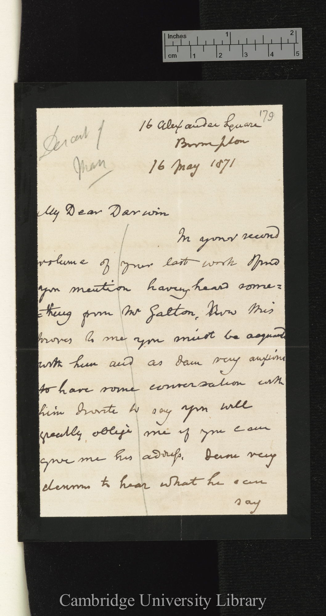 Sir Andrew Smith to Charles Robert Darwin