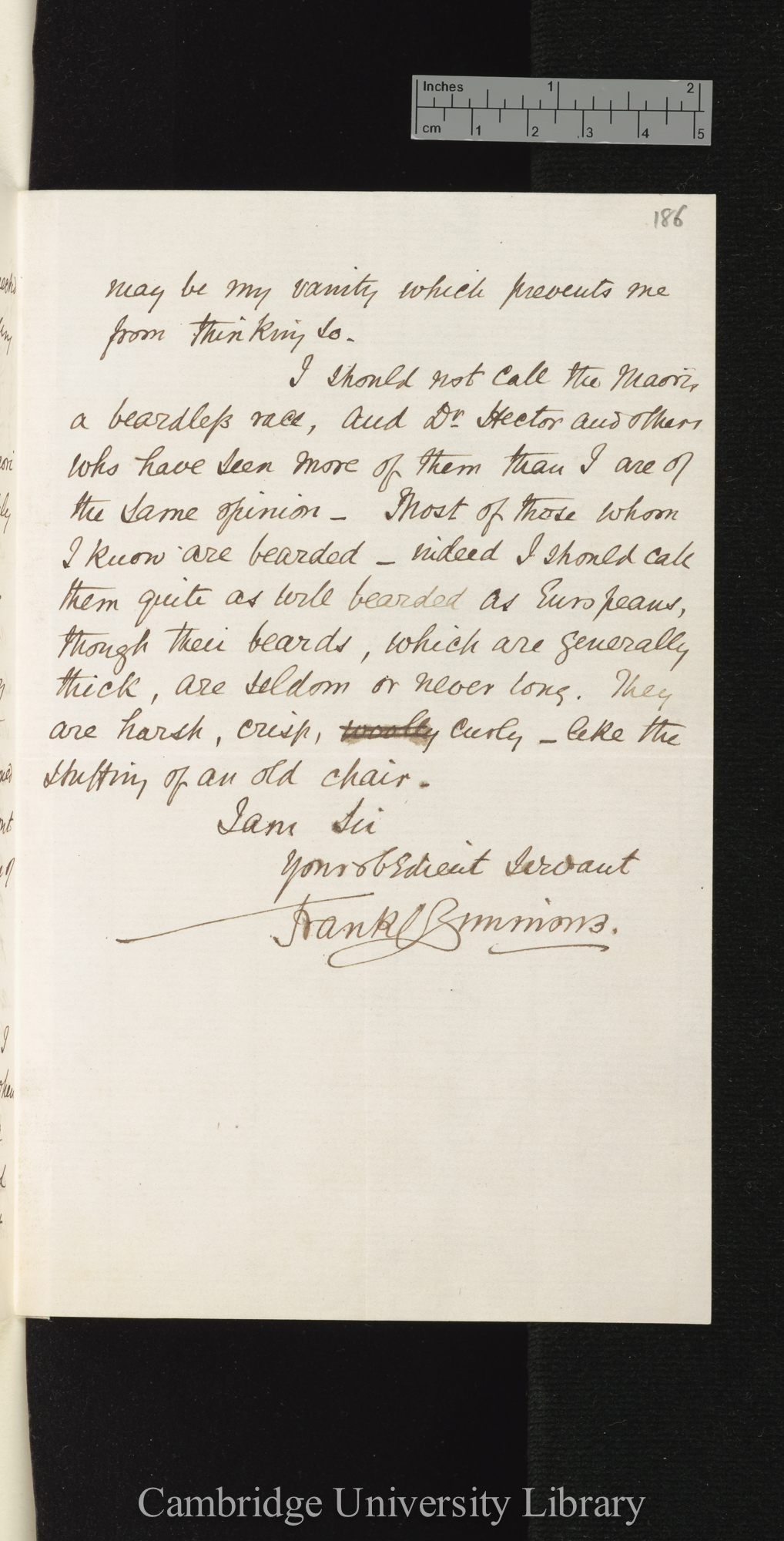 Francis Walter Churchill Simmons to Charles Robert Darwin