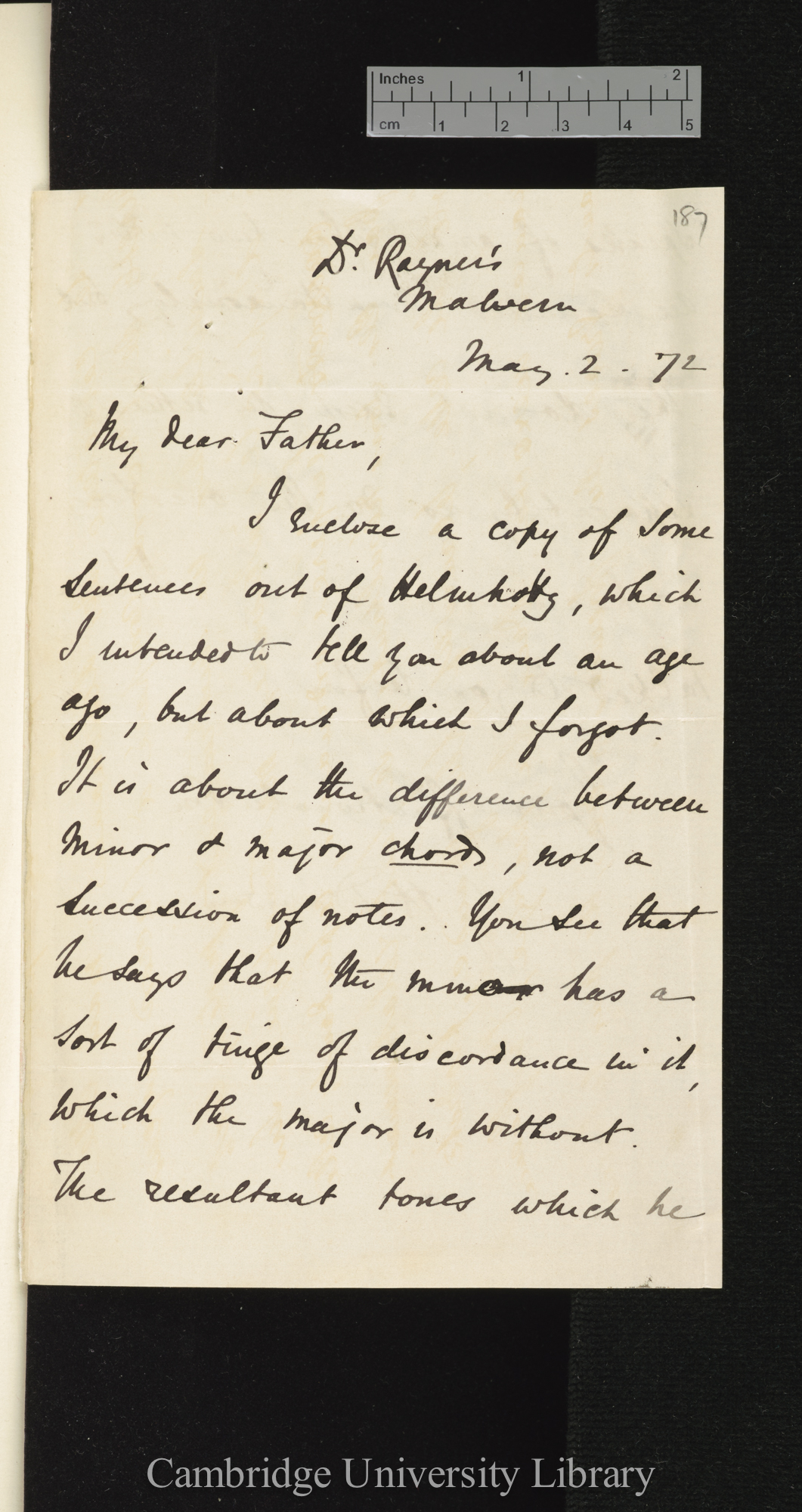 Sir George Howard Darwin to Charles Robert Darwin