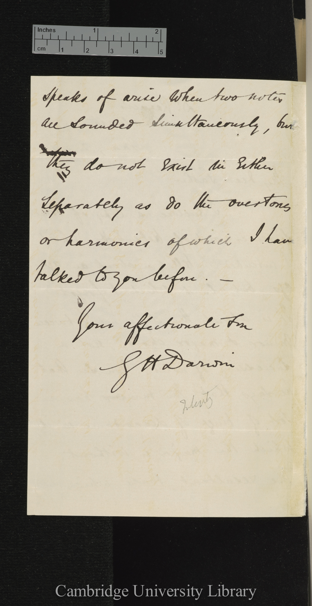 Sir George Howard Darwin to Charles Robert Darwin