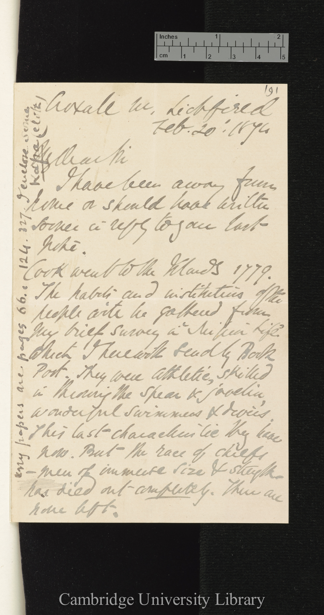 Thomas Nettleship Staley to Charles Robert Darwin