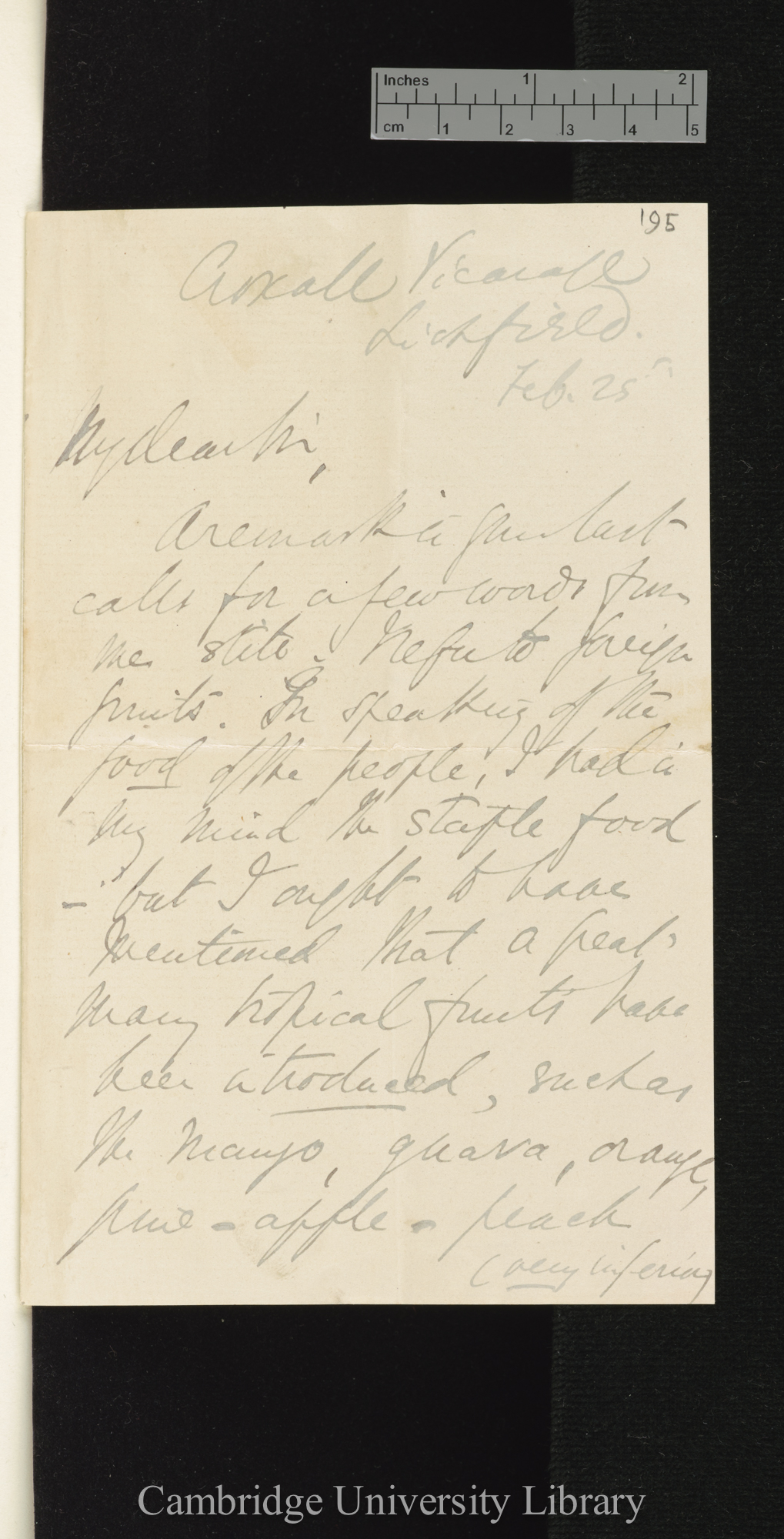 Thomas Nettleship Staley to Charles Robert Darwin