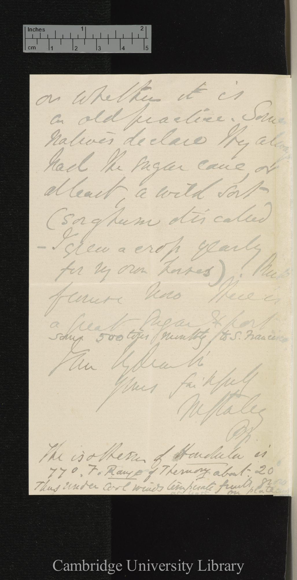 Thomas Nettleship Staley to Charles Robert Darwin