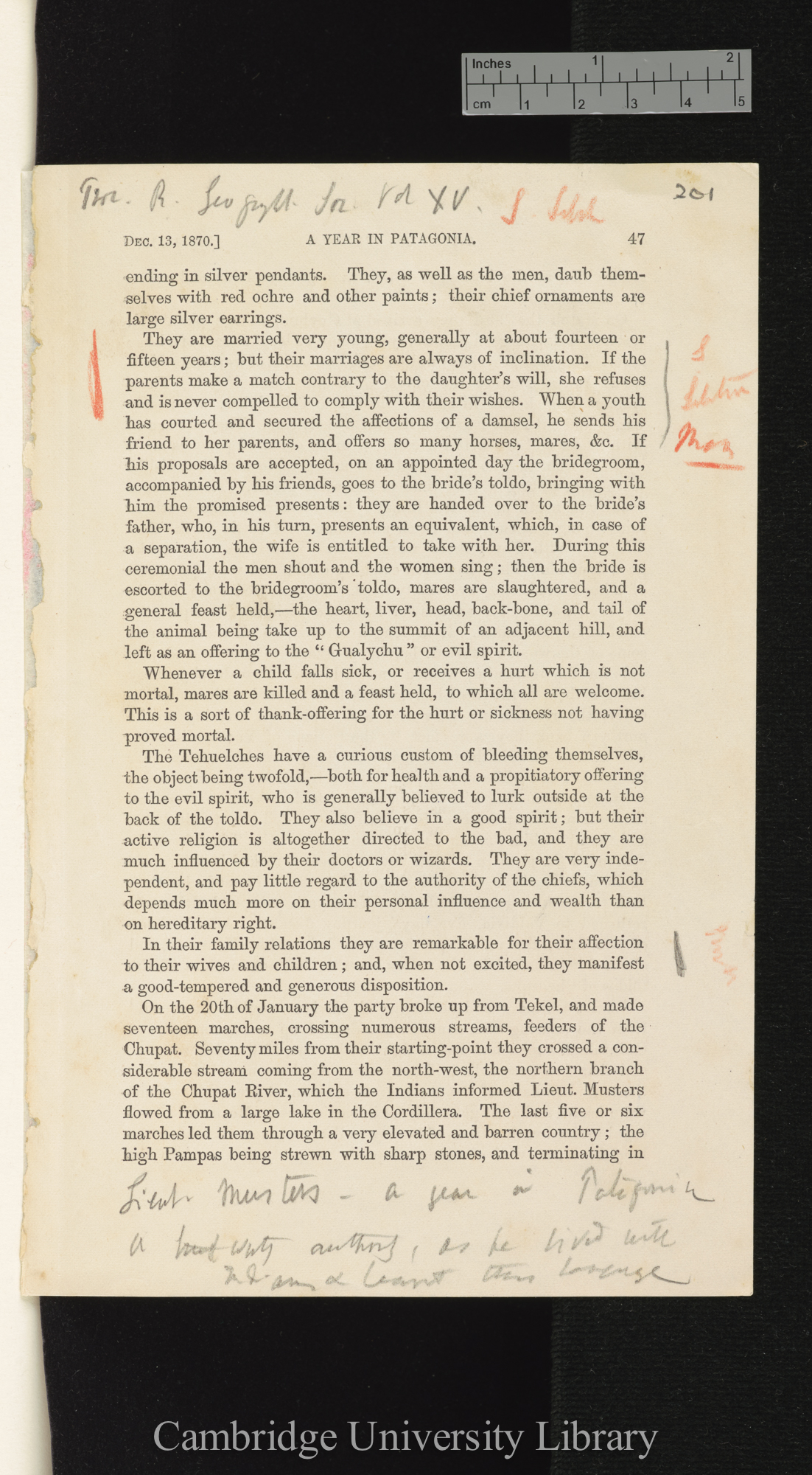 Musters, George Chaworth. A year in Patagonia &#39;Royal Geographical Society, proceedings&#39; 15: 47