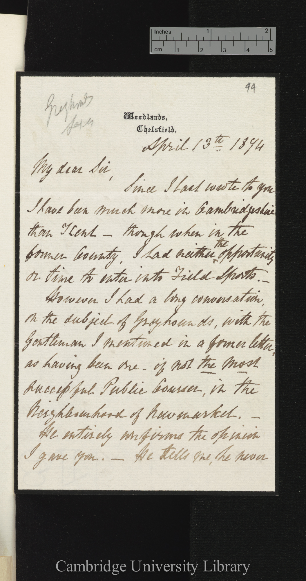 William Waring to Charles Robert Darwin