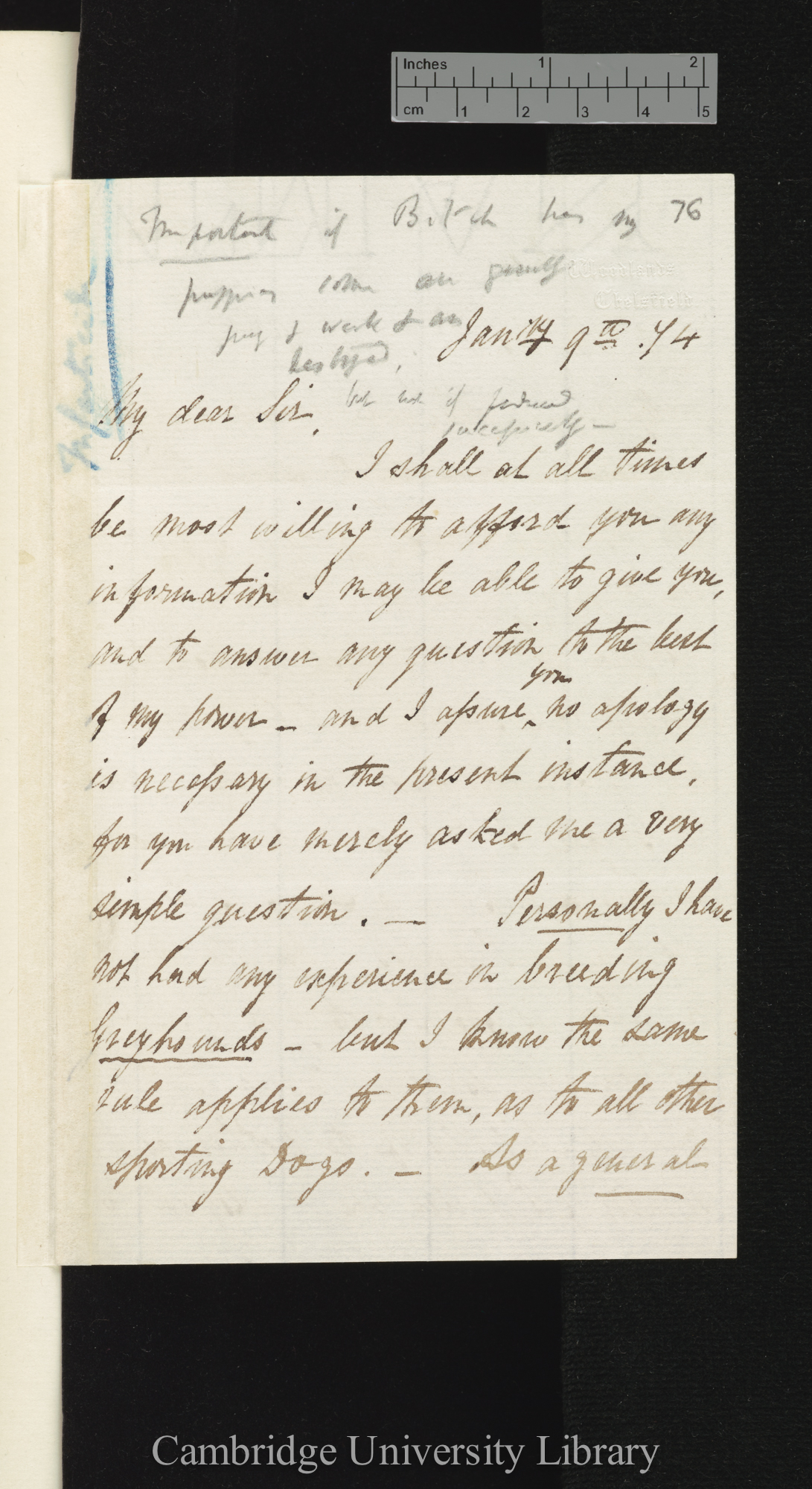 William Waring to Charles Robert Darwin