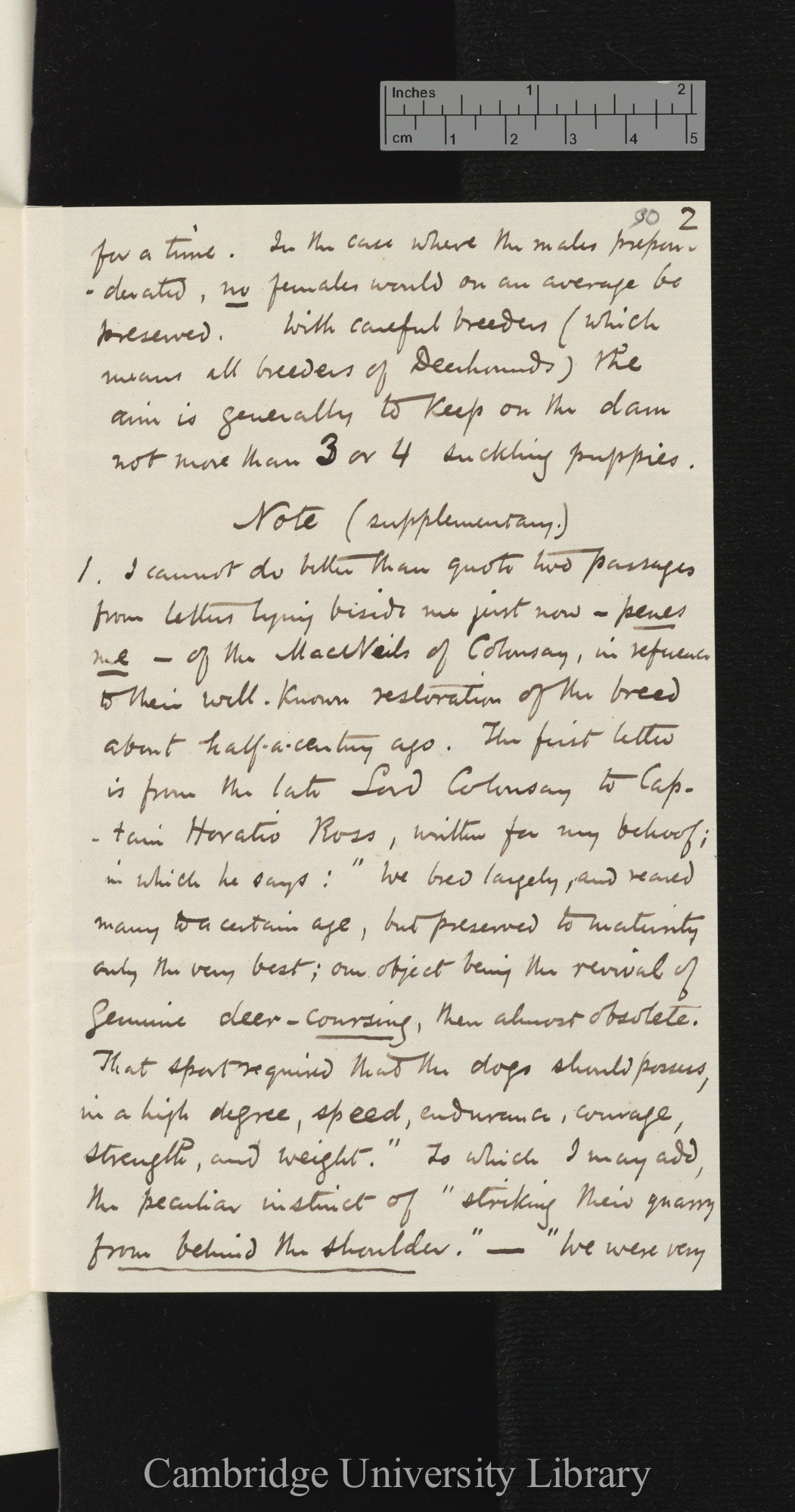 George Cupples to Charles Robert Darwin