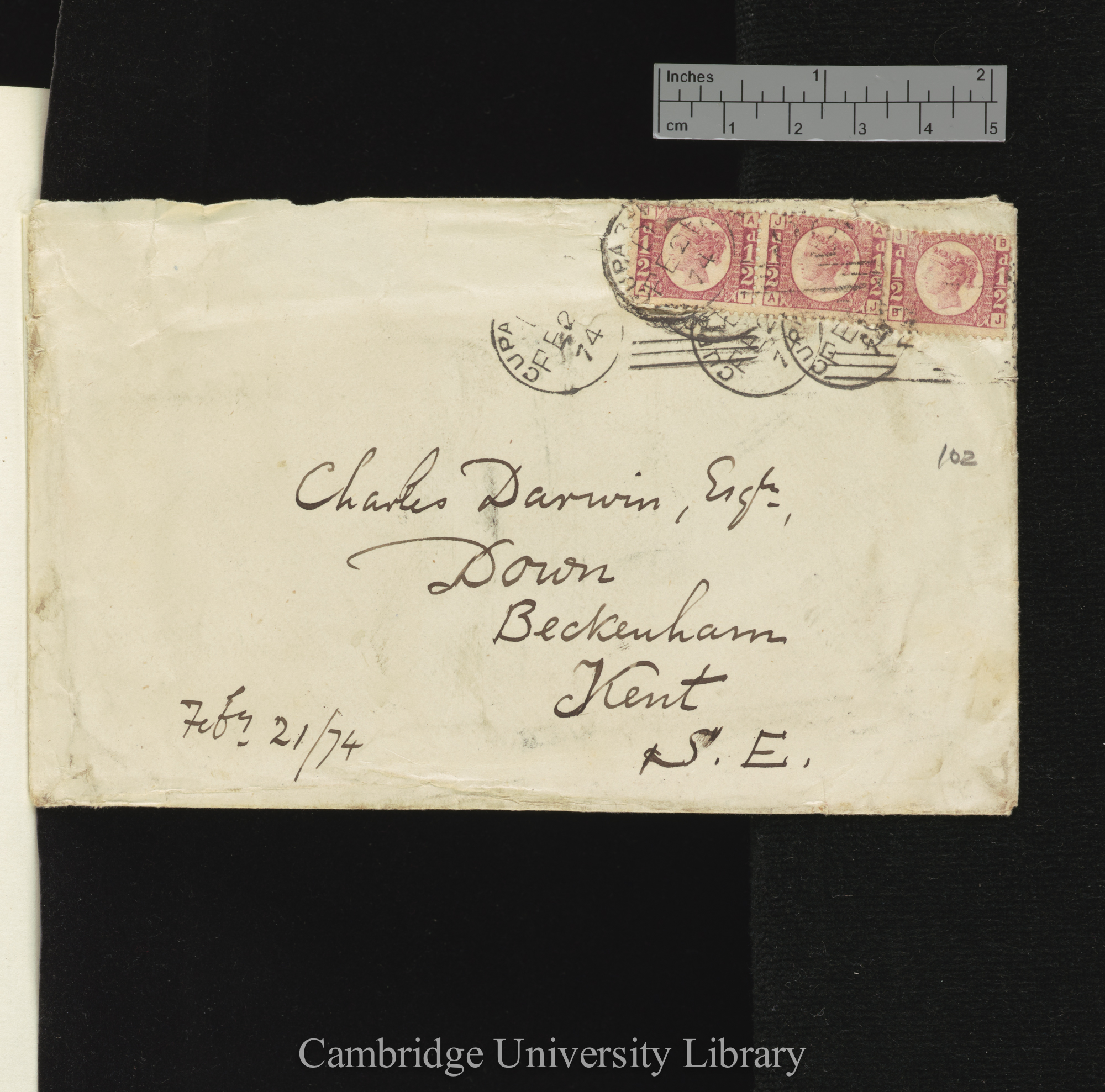 W F Rayner to [George Cupples] [envelope]