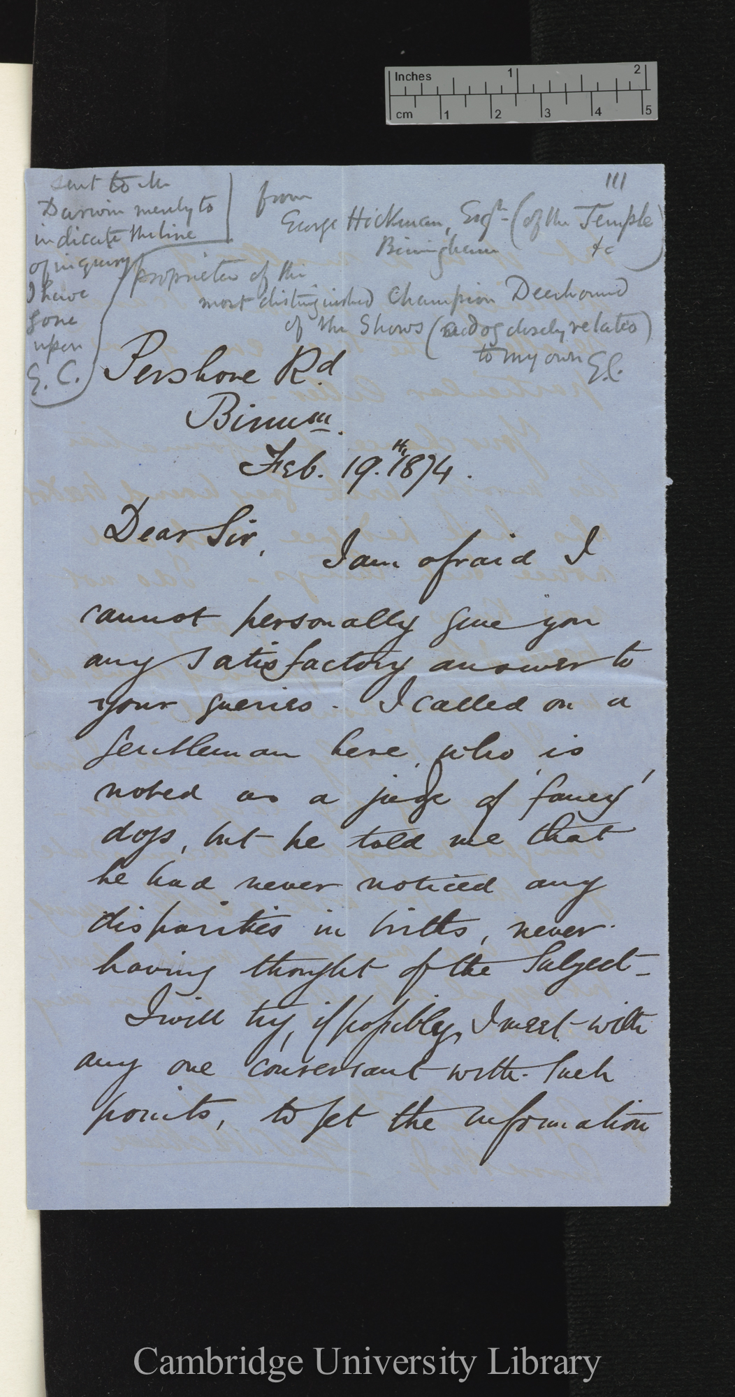 George Walter Hickman to [George Cupples]