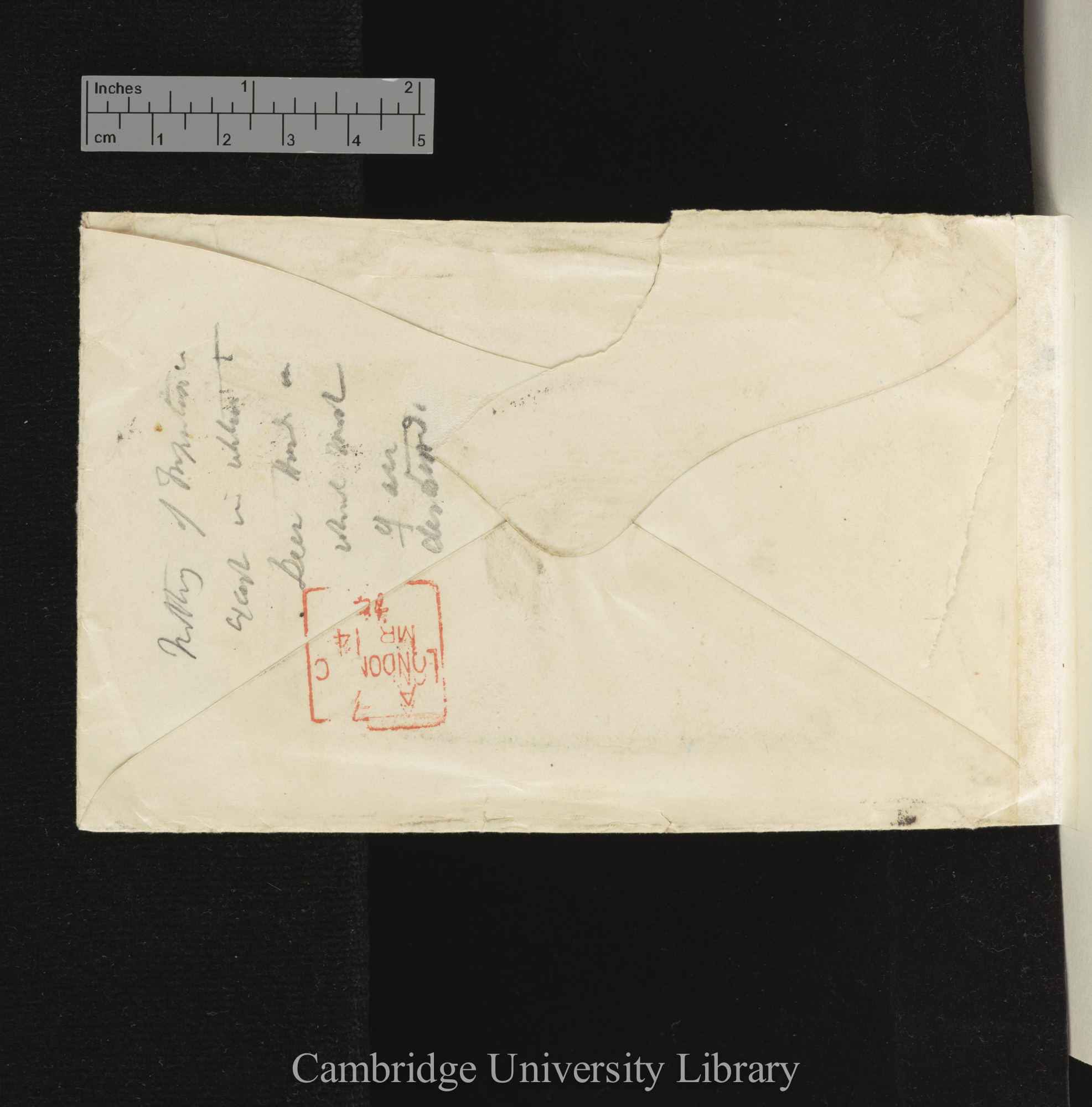 W N Massey to George Cupples [envelope]