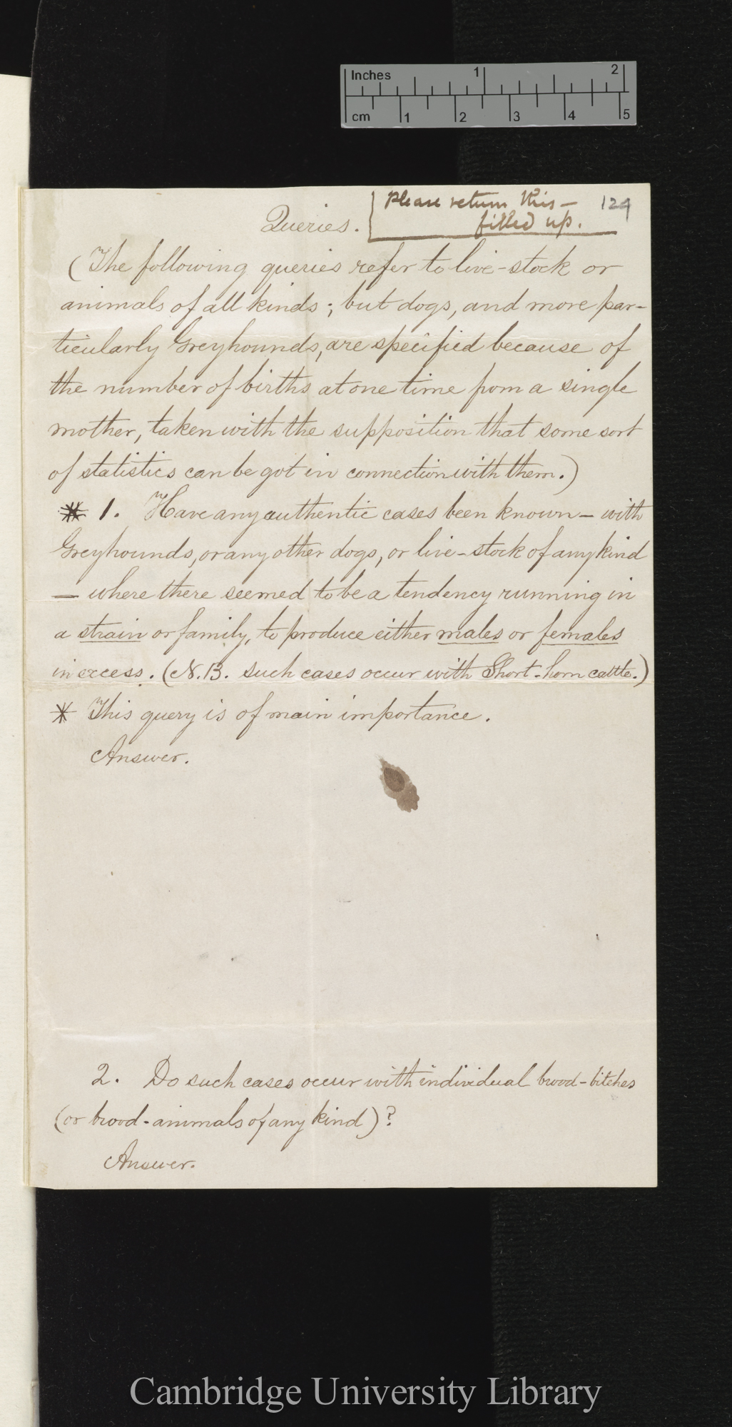 George Cupples to Charles Robert Darwin