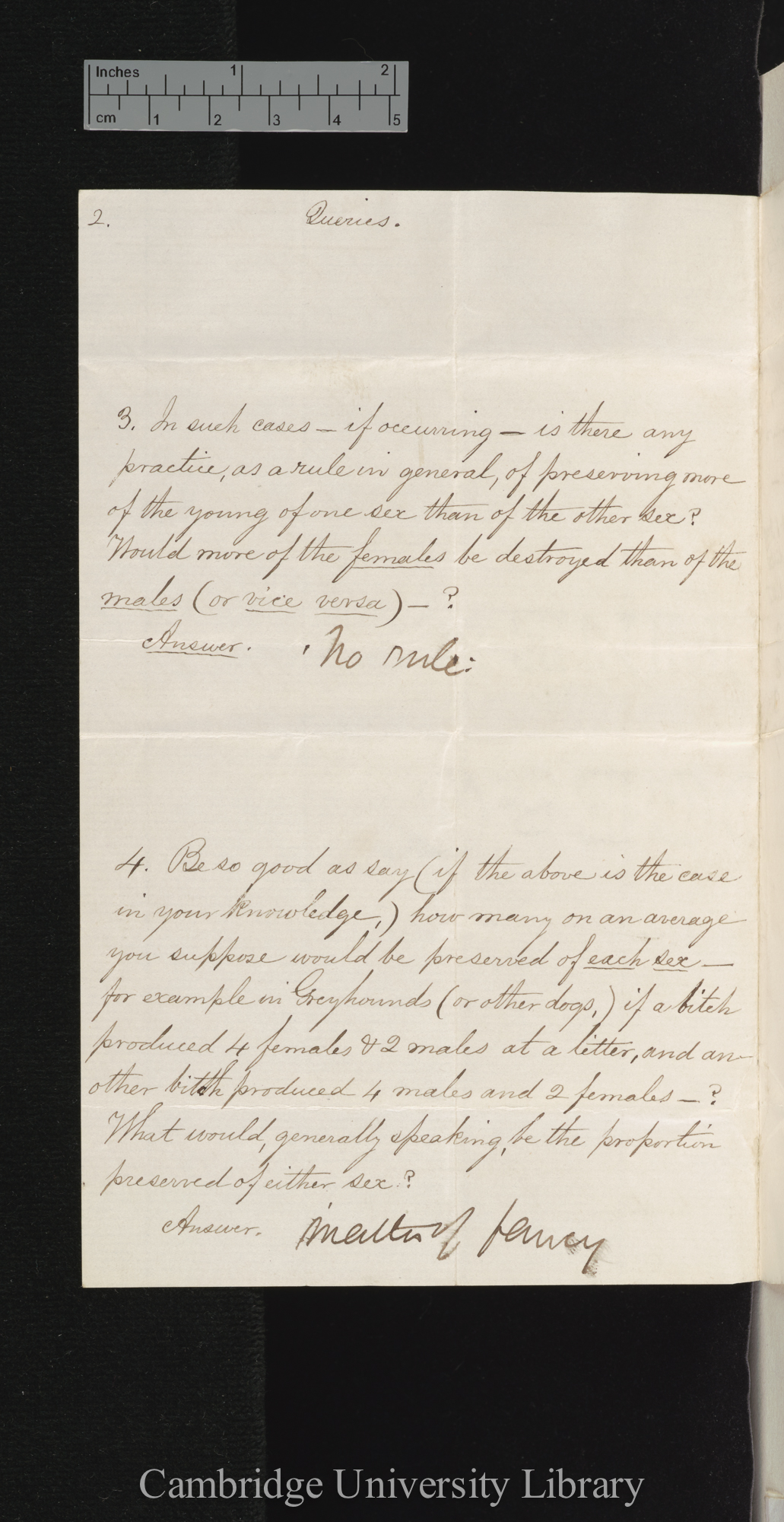 George Cupples to Charles Robert Darwin