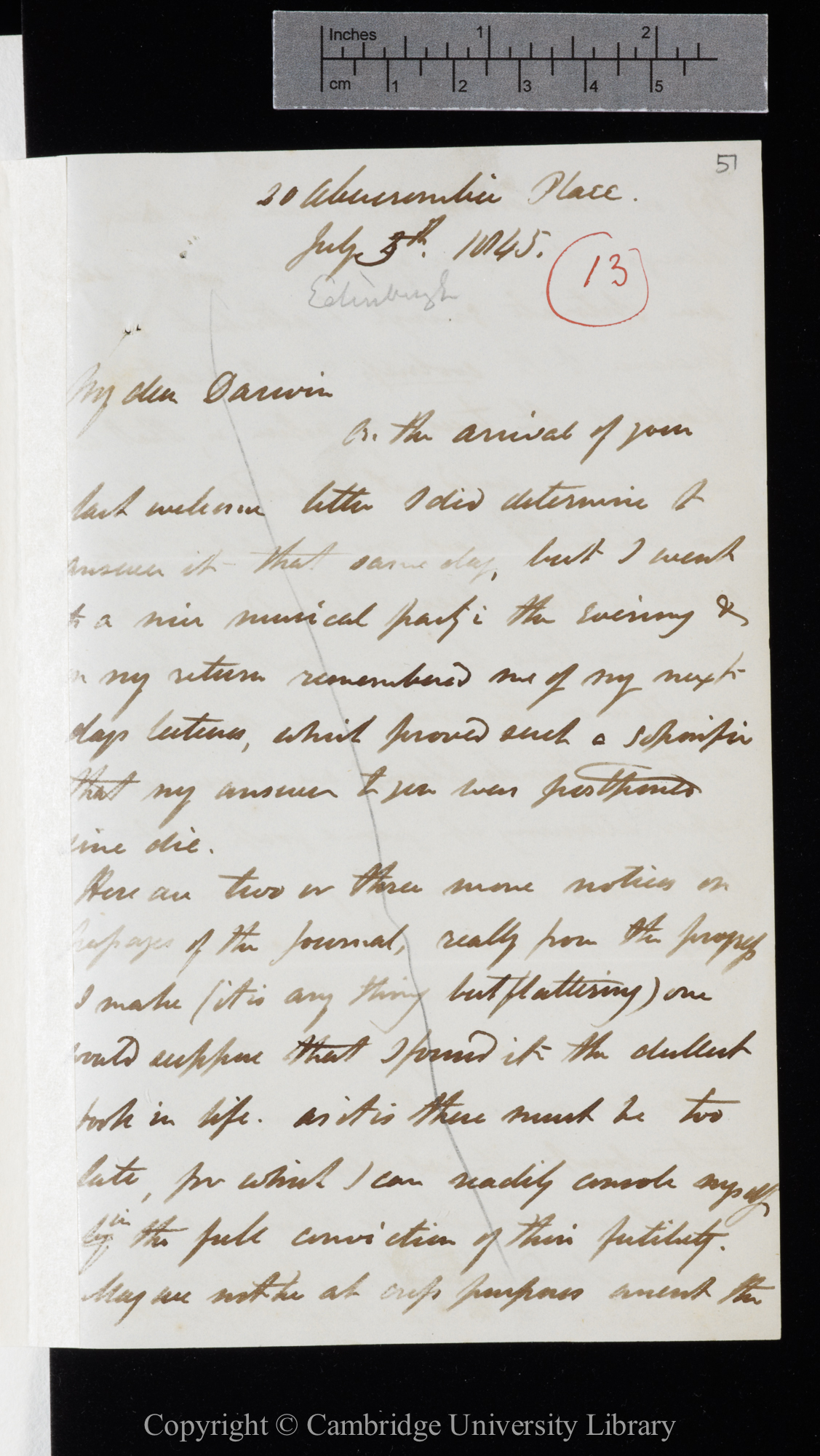 Letter from J. D. Hooker to C. R. Darwin   5 July 1845