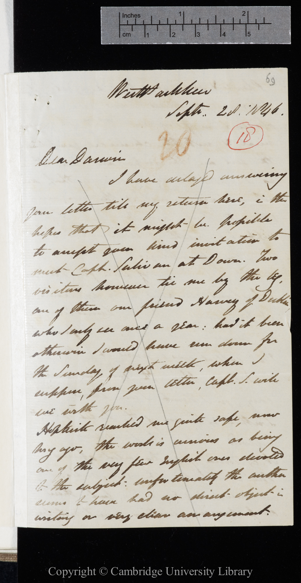 Letter from J. D. Hooker to C. R. Darwin   28 September 1846