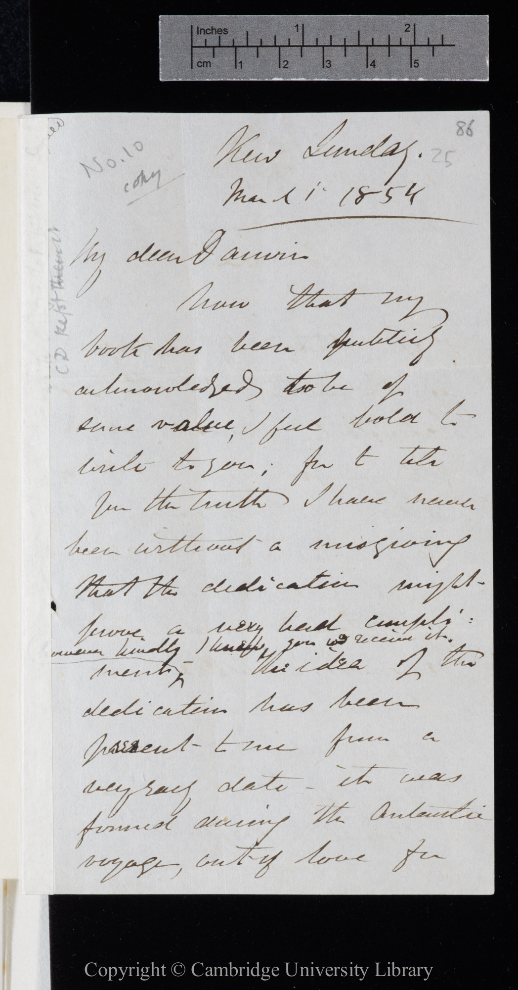 Letter from J. D. Hooker to C. R. Darwin   [26 February 1854]