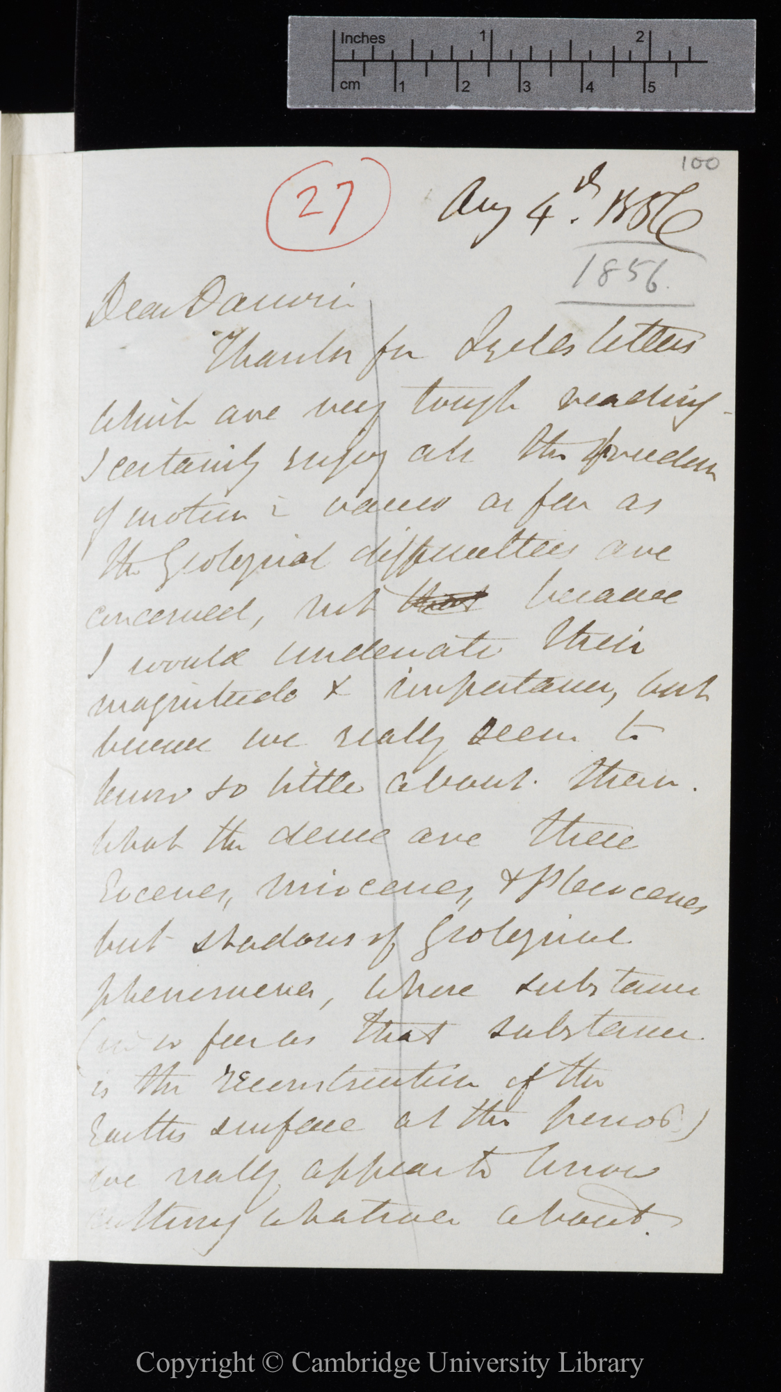 Letter from J. D. Hooker to C. R. Darwin   4 August 1856