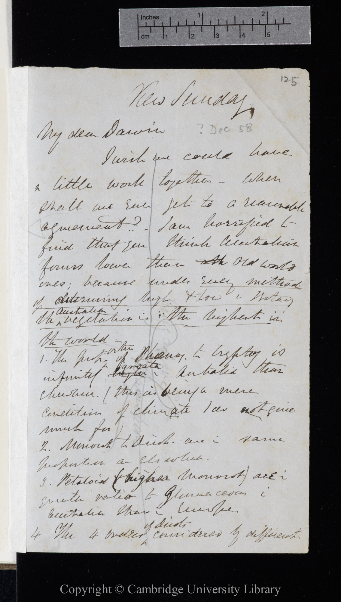 Letter from J. D. Hooker to C. R. Darwin   [26 December 1858]