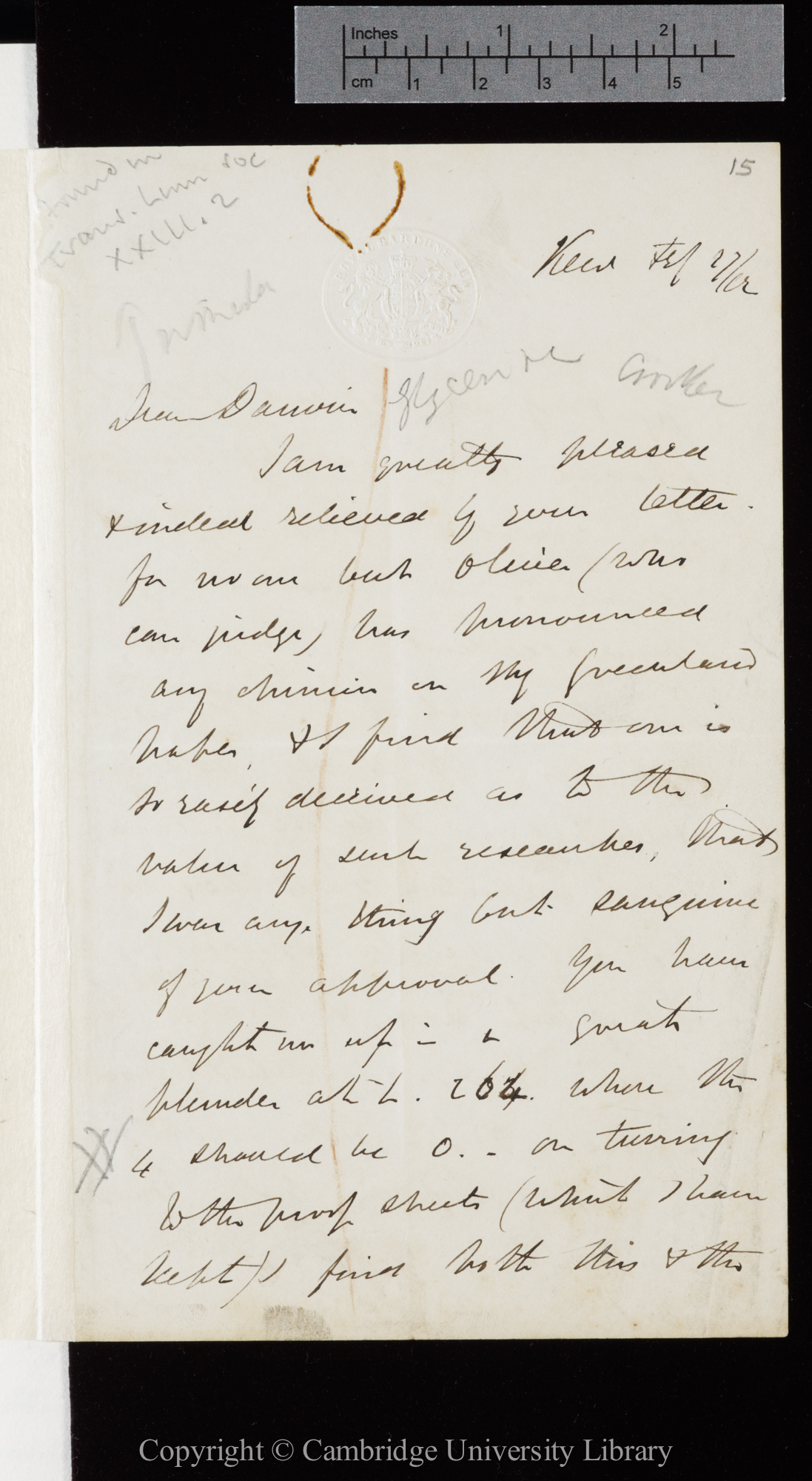 Letter from J. D. Hooker to C. R. Darwin   27 February 1862