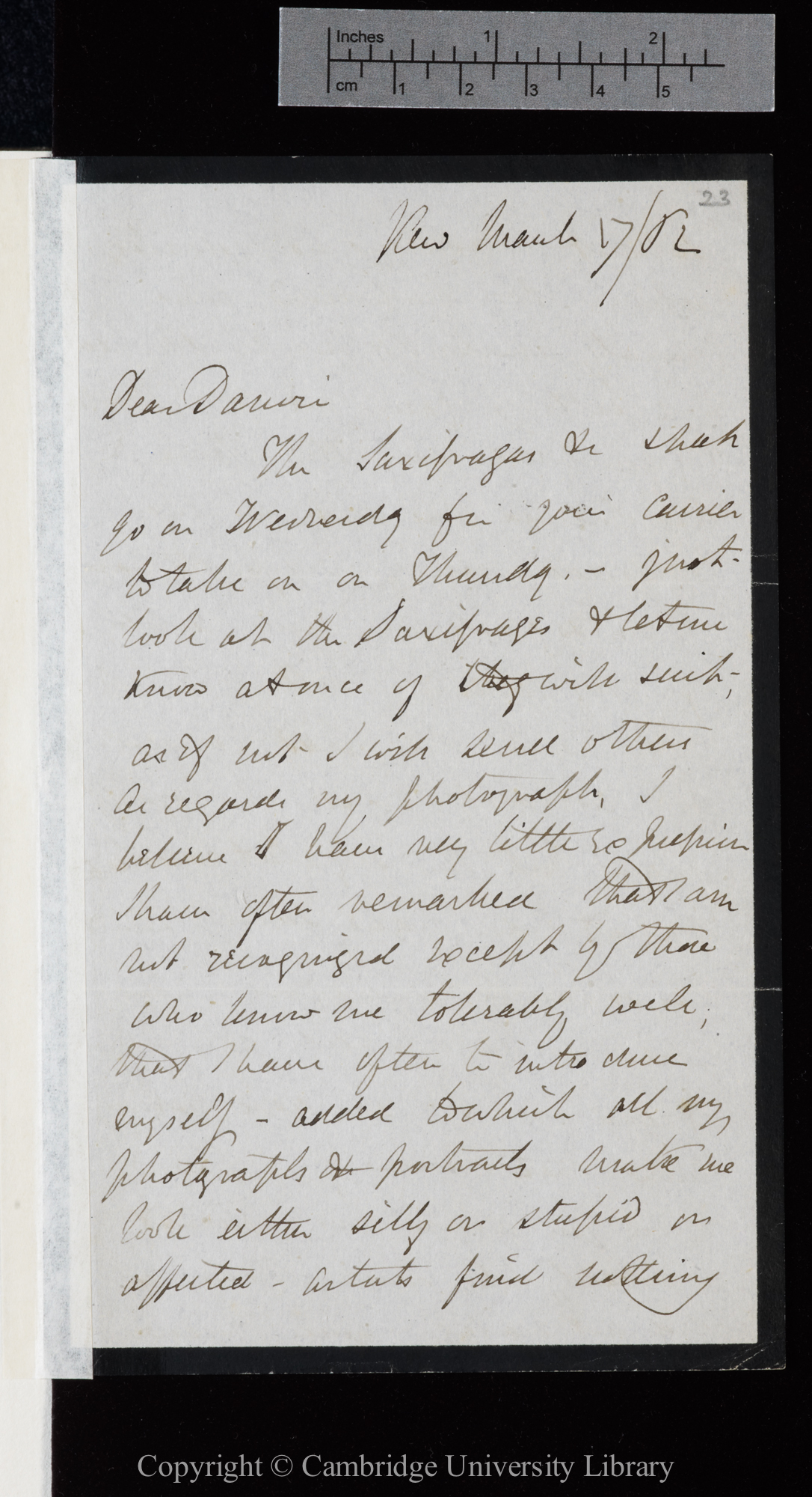Letter from J. D. Hooker to C. R. Darwin   17 March 1862