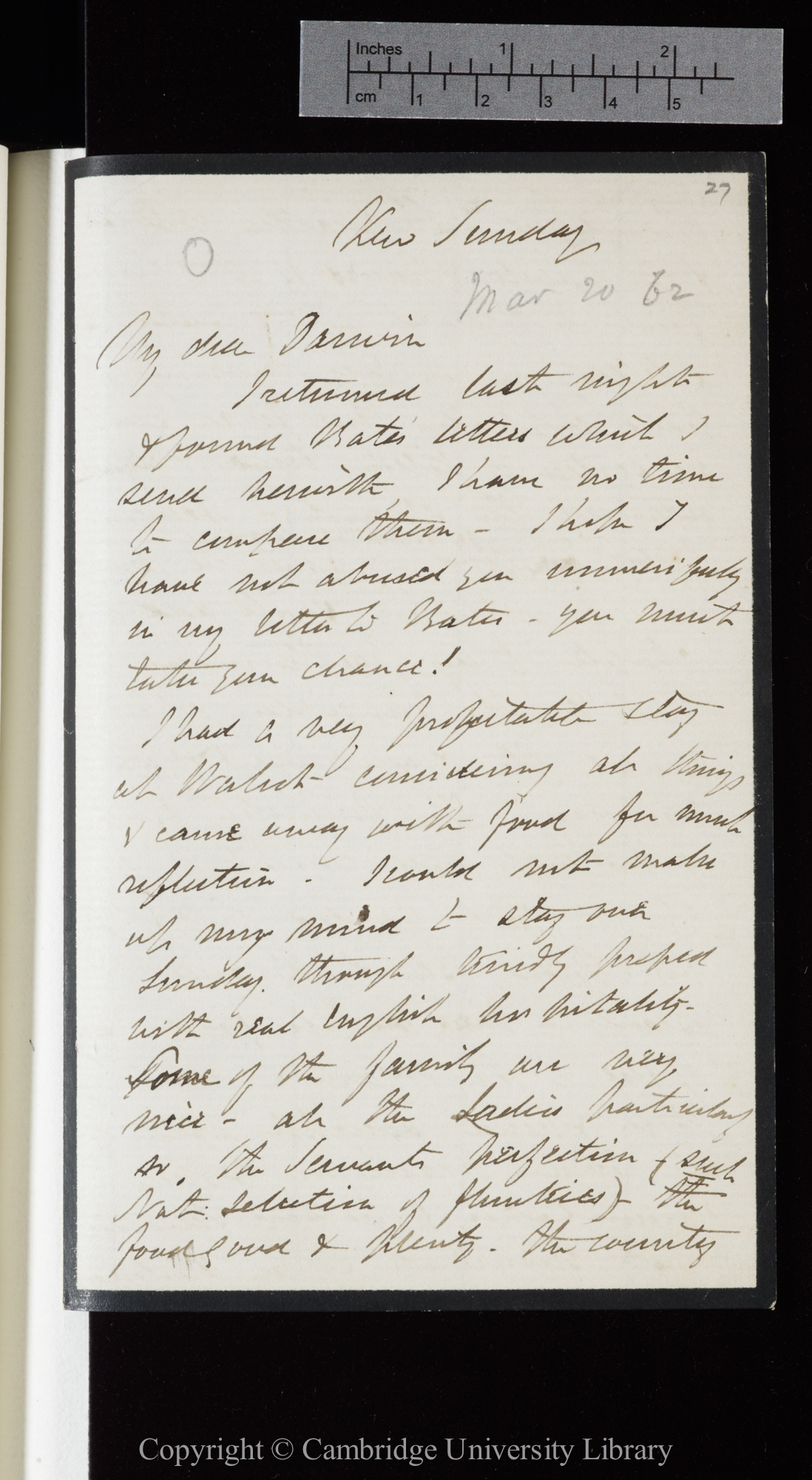 Letter from J. D. Hooker to C. R. Darwin   [23 March 1862]