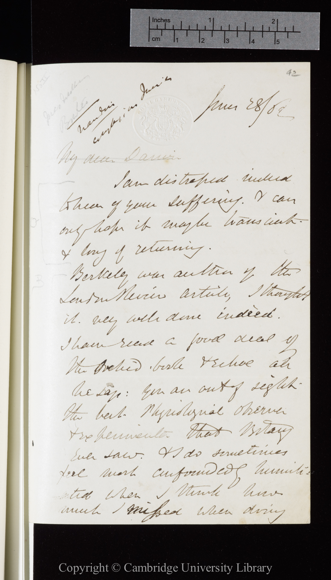 Letter from J. D. Hooker to C. R. Darwin   28 June 1862