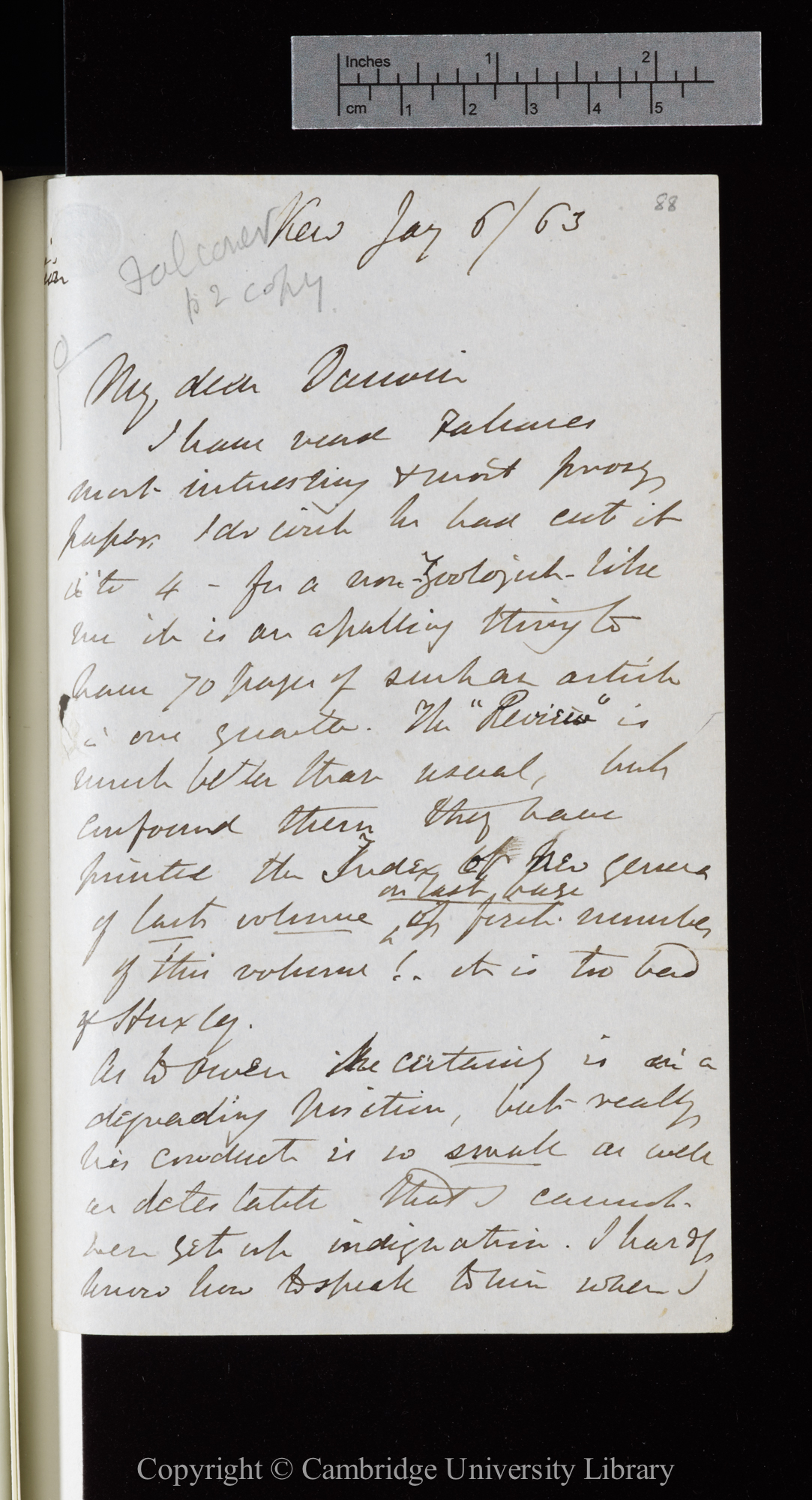 Letter from J. D. Hooker to C. R. Darwin   6 January 1863