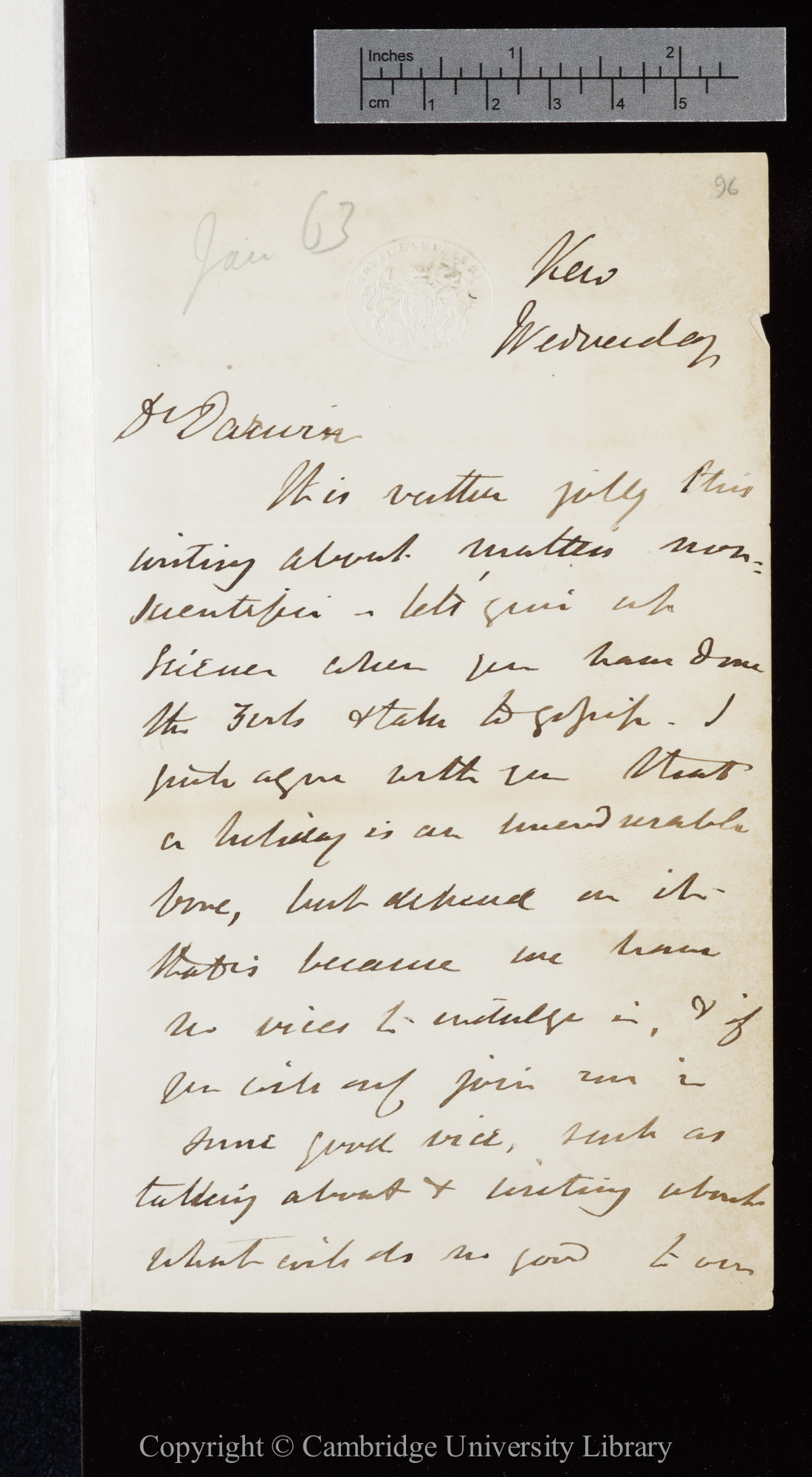 Letter from J. D. Hooker to C. R. Darwin   [31 December 1862]