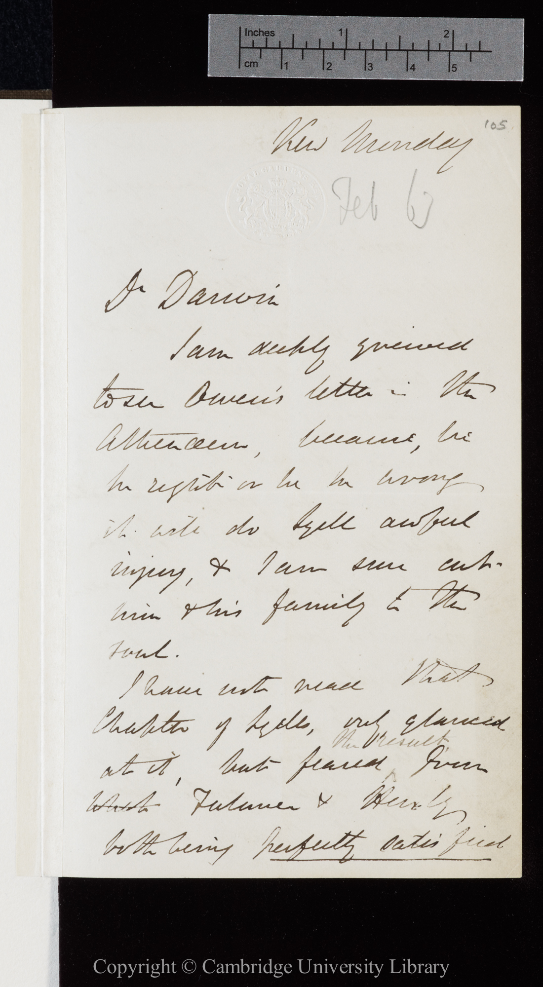 Letter from J. D. Hooker to C. R. Darwin   [23 February 1863]