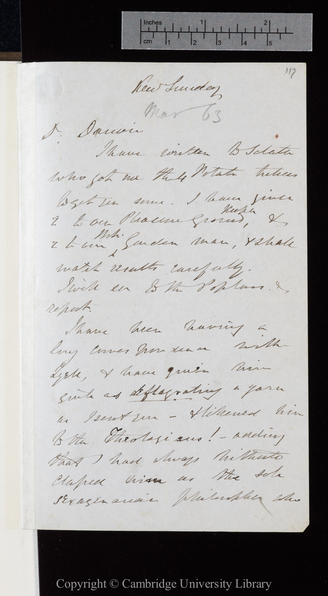 Letter from J. D. Hooker to C. R. Darwin   [15 March 1863]