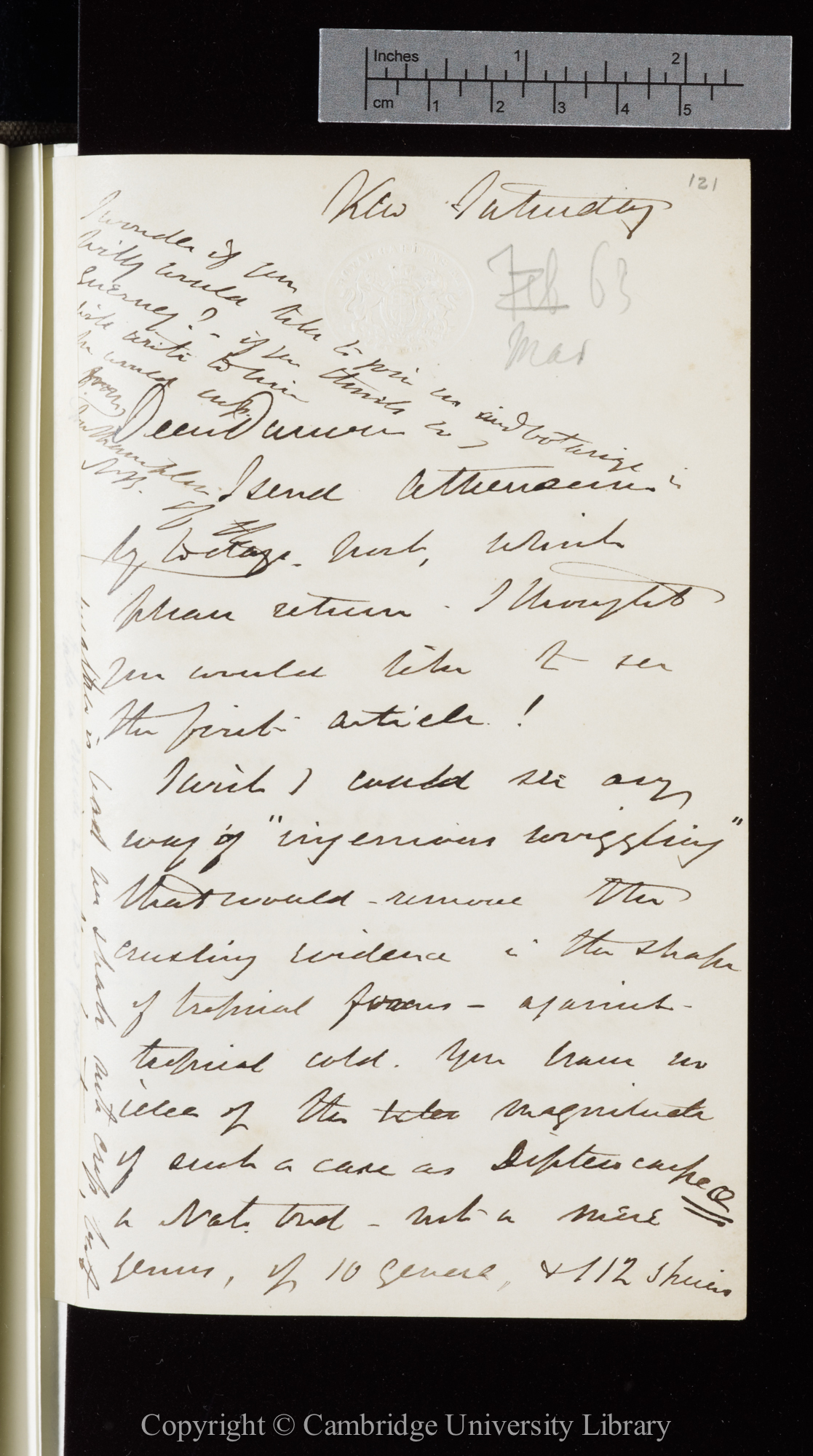 Letter from J. D. Hooker to C. R. Darwin   [28 March 1863]