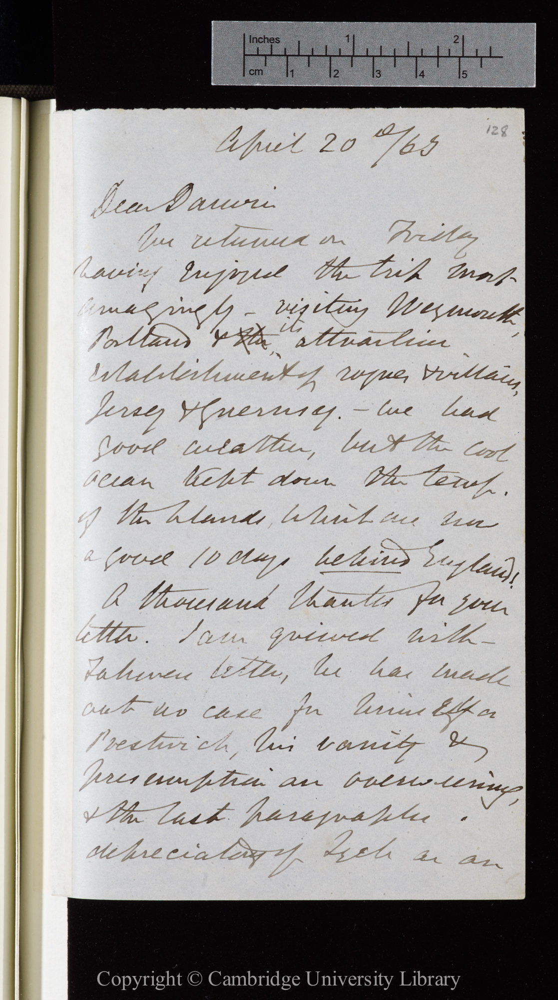 Letter from J. D. Hooker to C. R. Darwin   20 April 1863