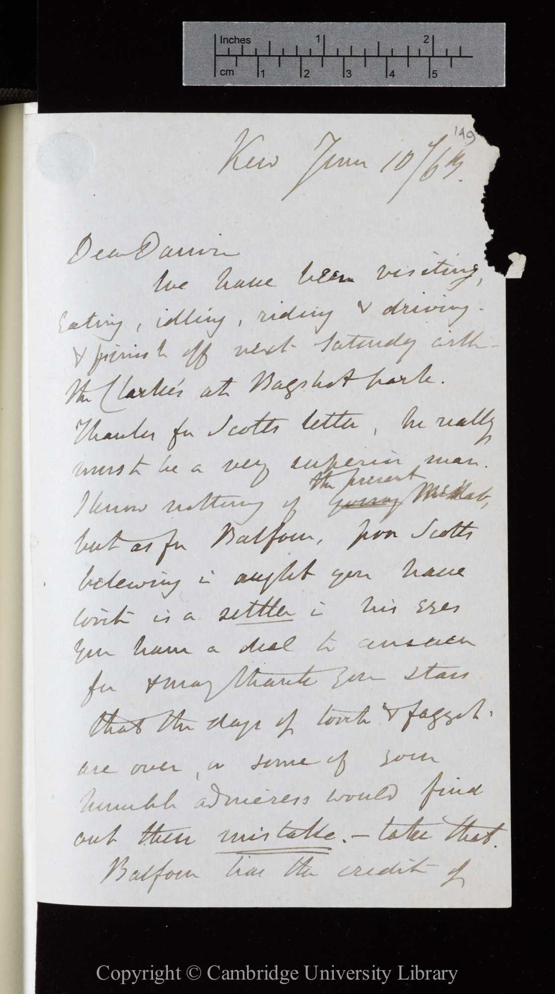 Letter from J. D. Hooker to C. R. Darwin   10 June 1863