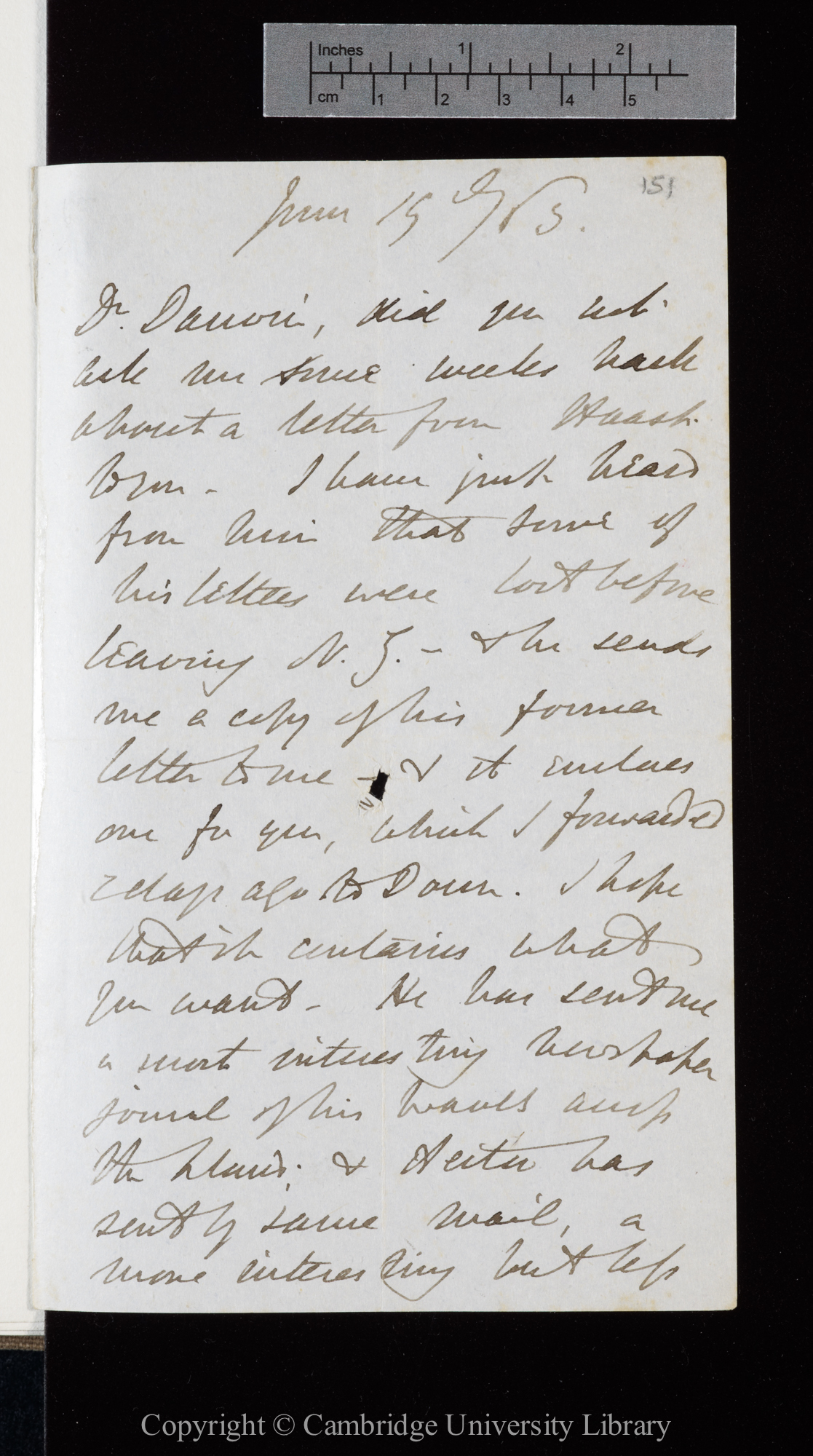 Letter from J. D. Hooker to C. R. Darwin   19 June 1863