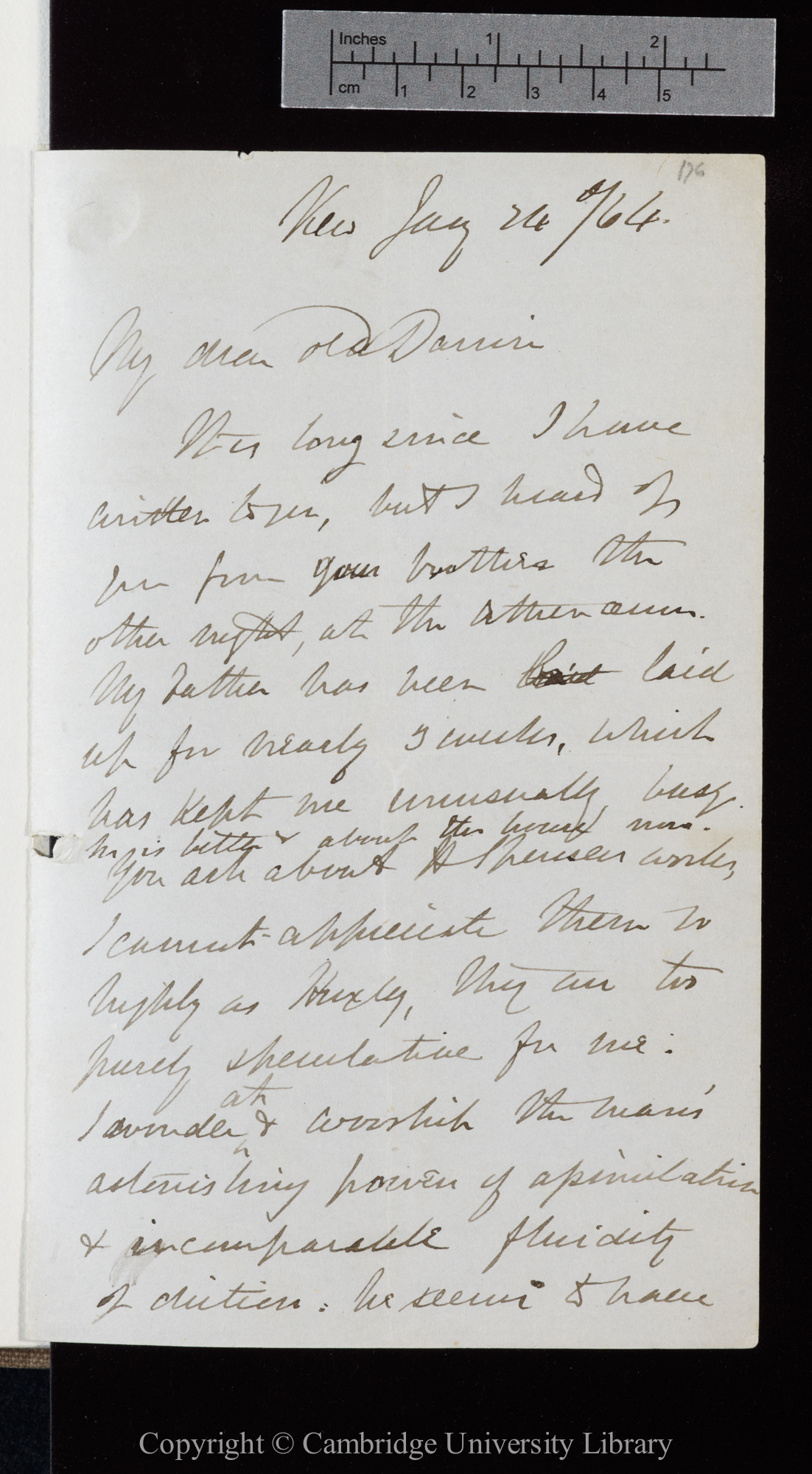 Letter from J. D. Hooker to C. R. Darwin   24 January 1864