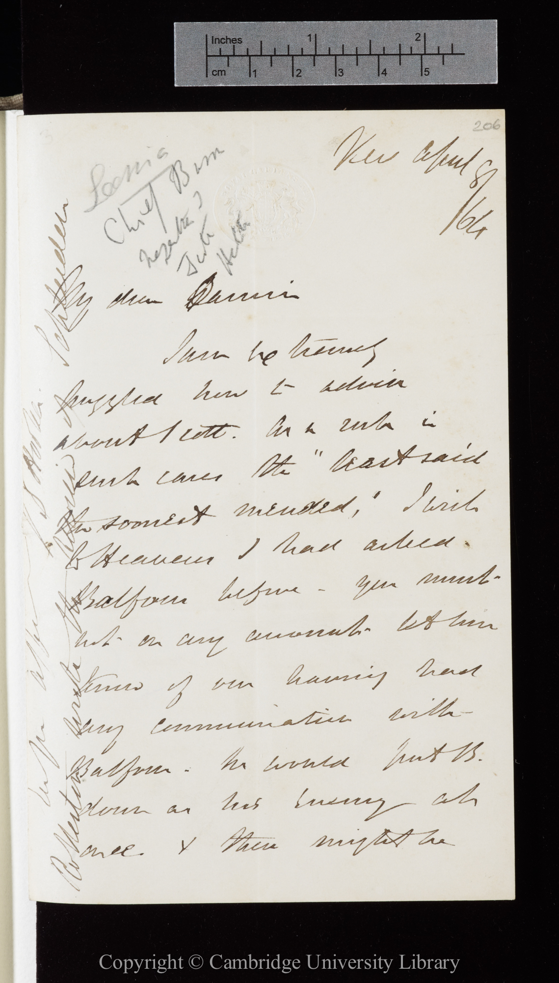 Letter from J. D. Hooker to C. R. Darwin   8 April 1864