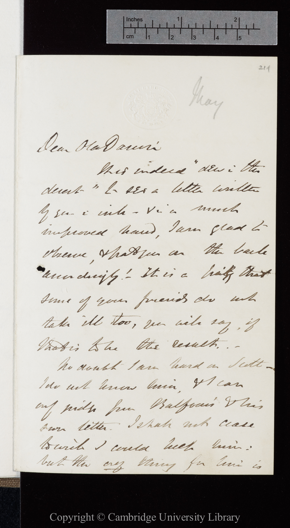 Letter from J. D. Hooker to C. R. Darwin   [26 or 27 April 1864]