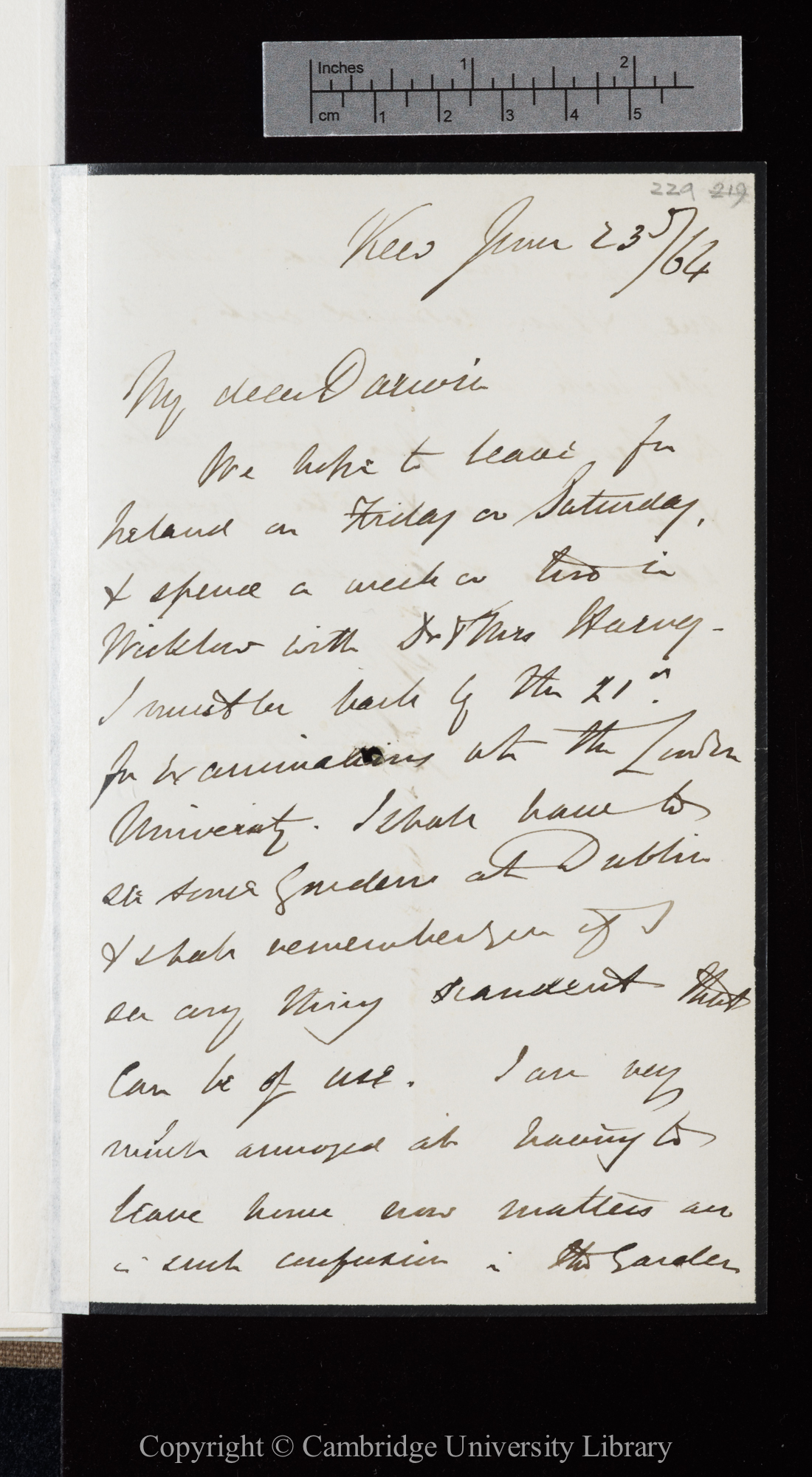 Letter from J. D. Hooker to C. R. Darwin   23 June 1864