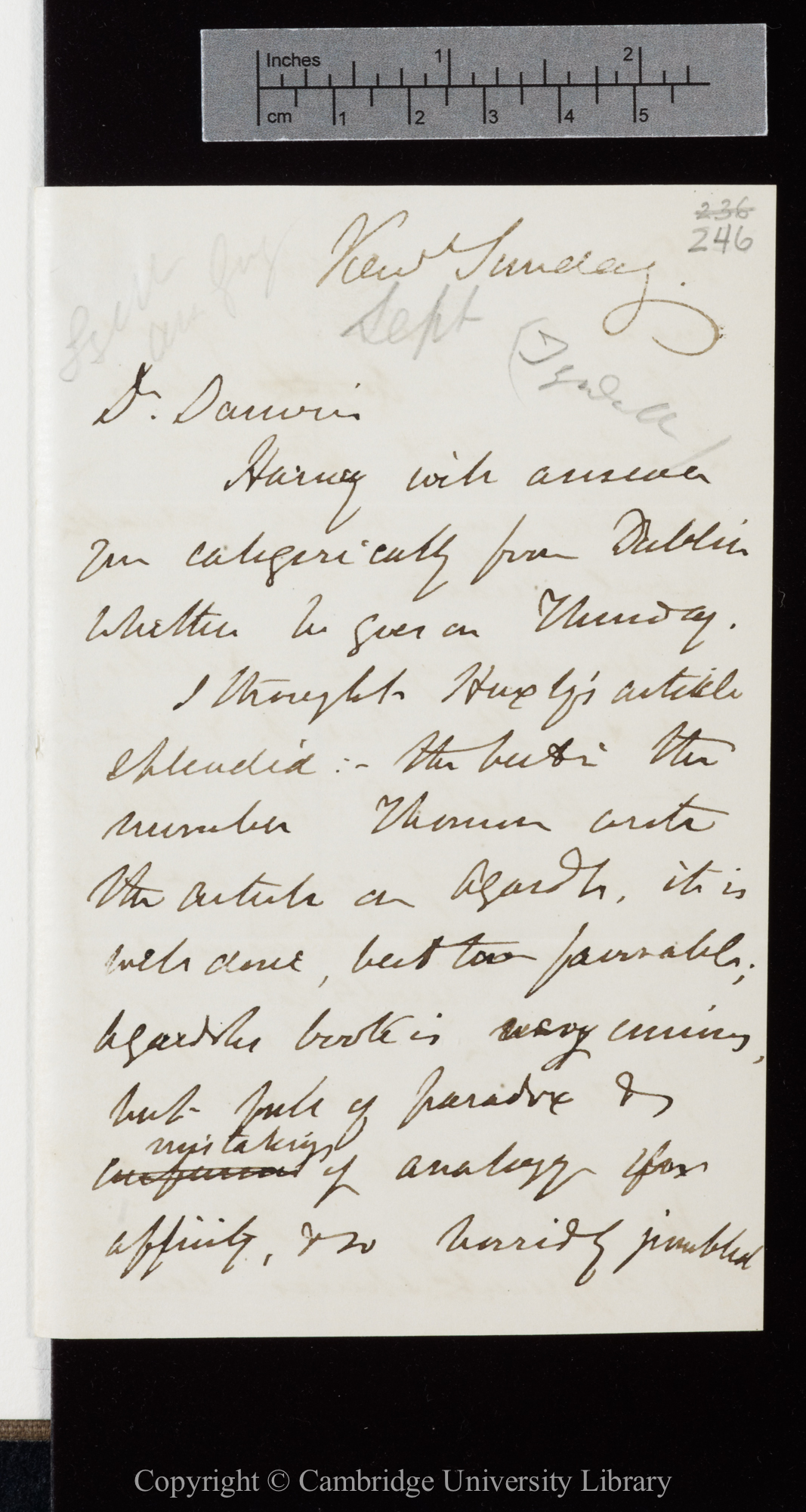 Letter from J. D. Hooker to C. R. Darwin   [16? October 1864]