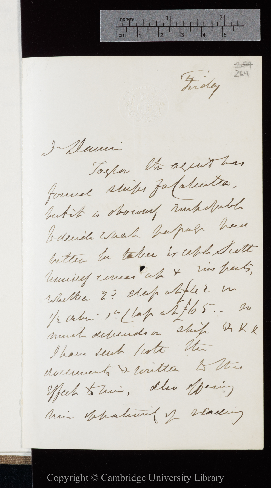 Letter from J. D. Hooker to C. R. Darwin   [29 July 1864]