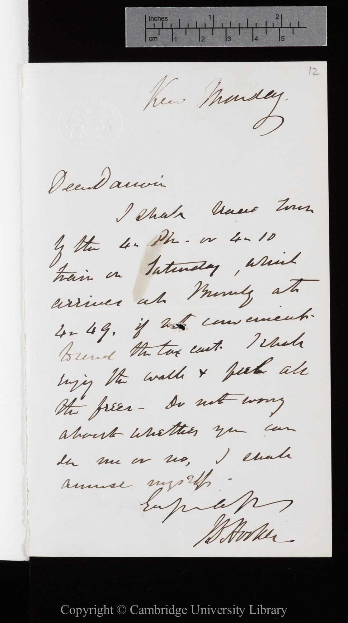 Letter from J. D. Hooker to C. R. Darwin   [27 February 1865?]