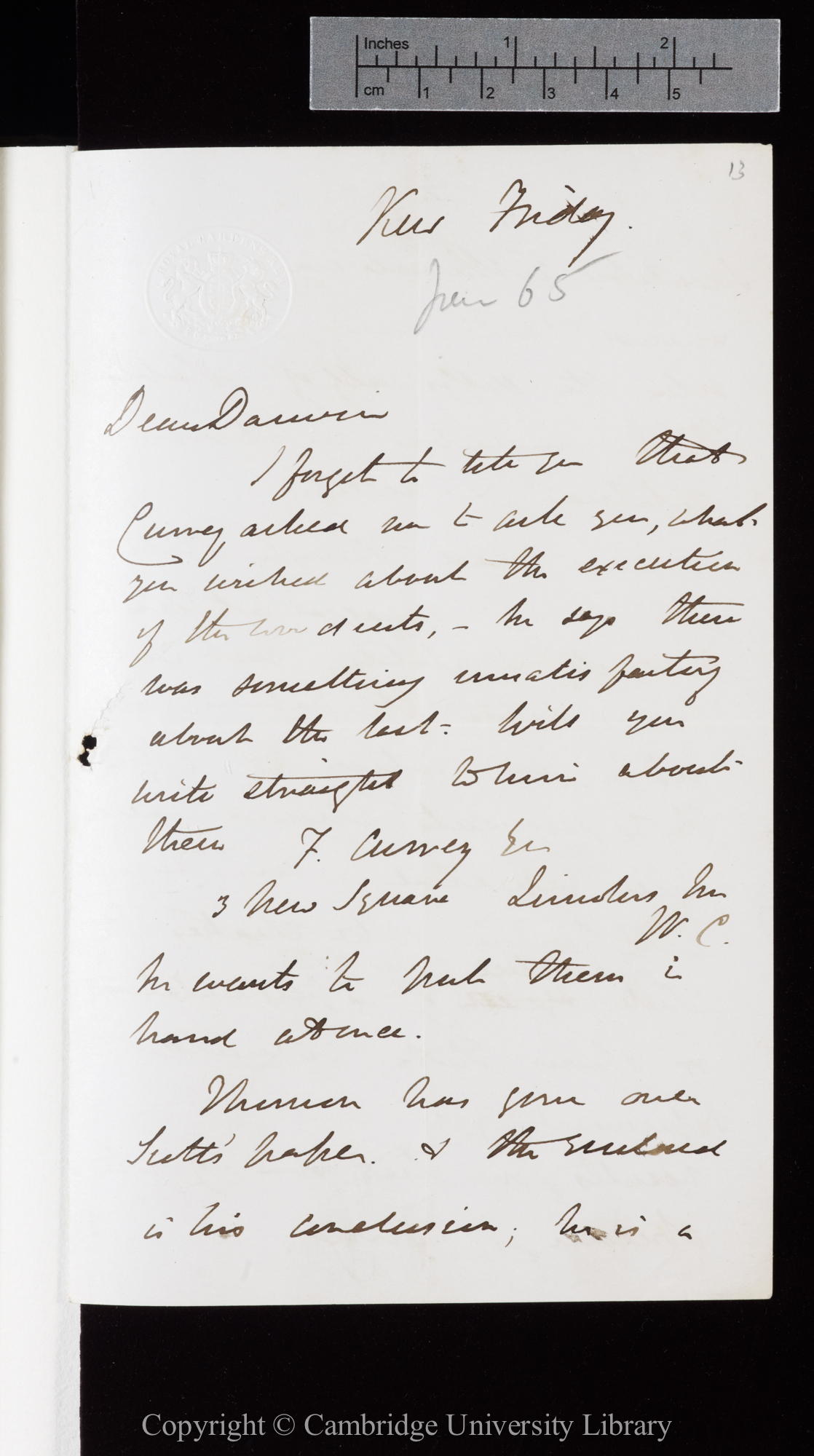 Letter from J. D. Hooker to C. R. Darwin   [10 March 1865]