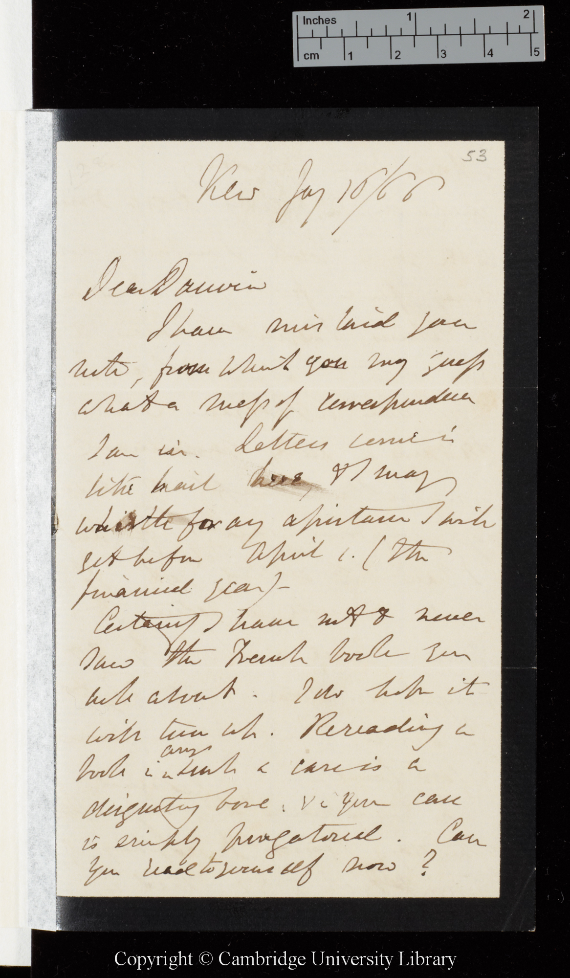 Letter from J. D. Hooker to C. R. Darwin   16 January 1866