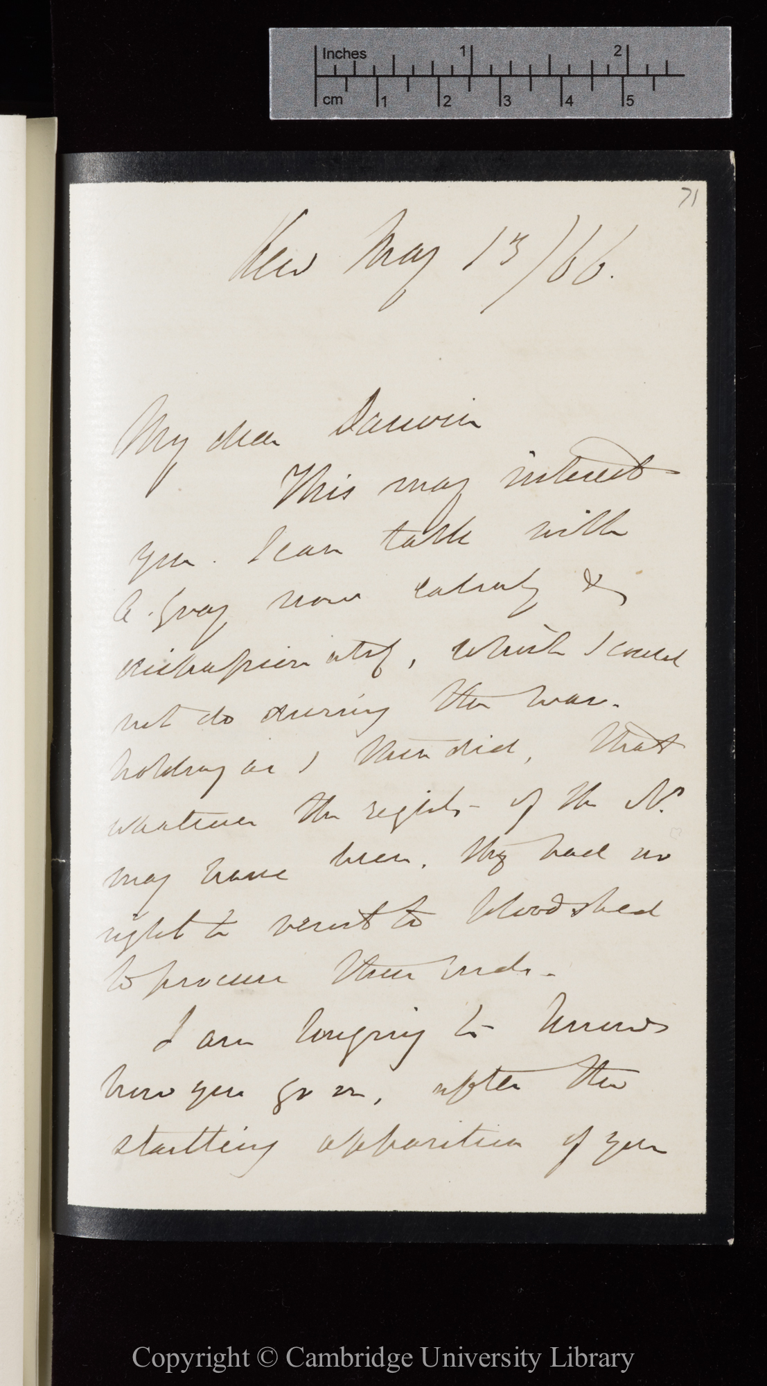 Letter from J. D. Hooker to C. R. Darwin   13 May 1866