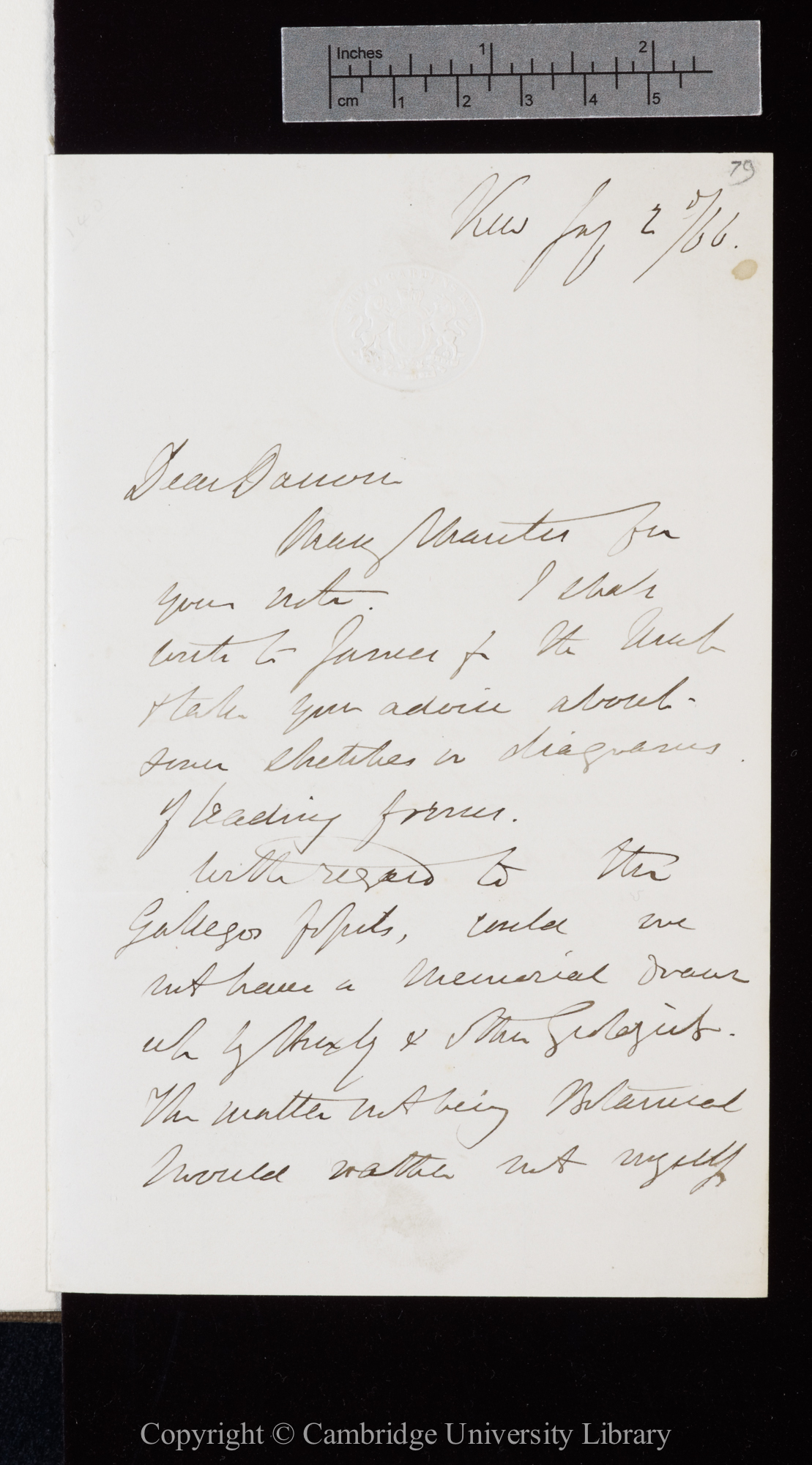 Letter from J. D. Hooker to C. R. Darwin   2 July 1866