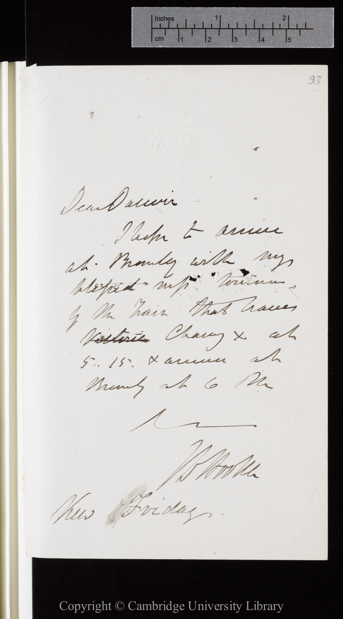 Letter from J. D. Hooker to C. R. Darwin   [17 August 1866]