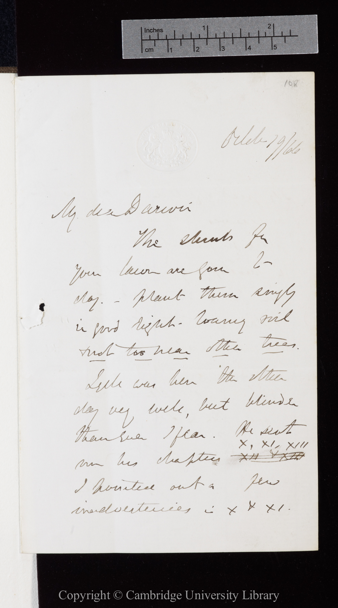 Letter from J. D. Hooker to C. R. Darwin   19 October 1866