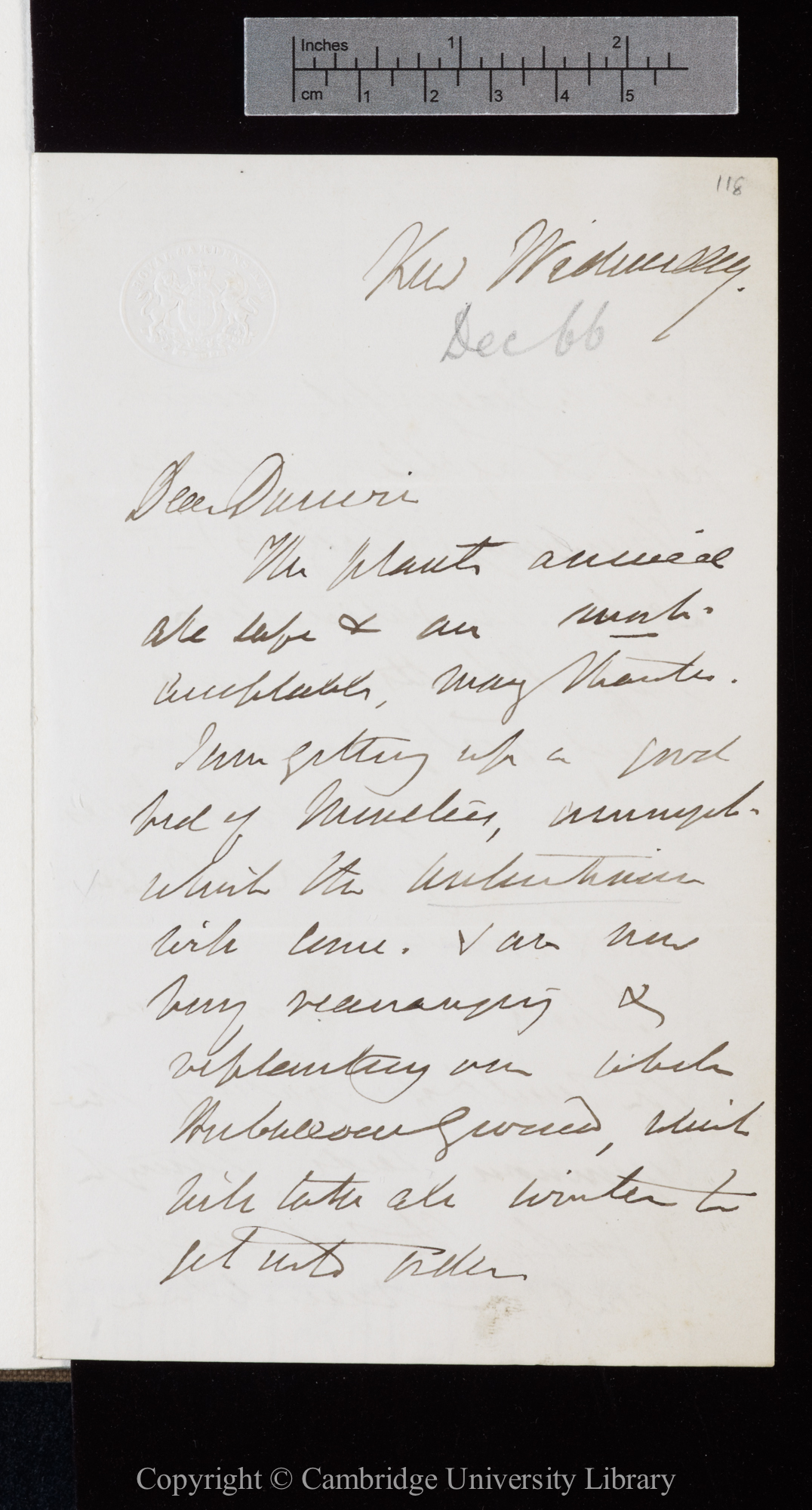 Letter from J. D. Hooker to C. R. Darwin   [12 December 1866]