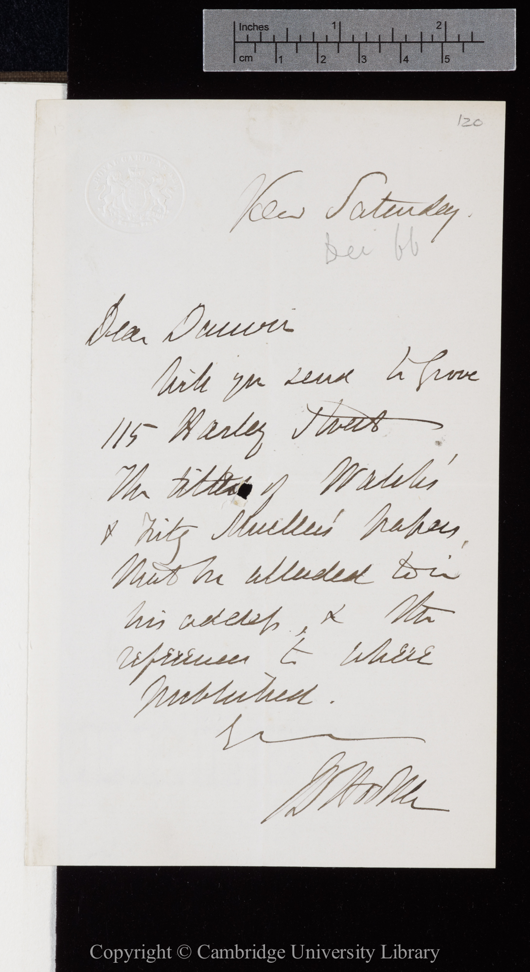 Letter from J. D. Hooker to C. R. Darwin   [December 1866?]