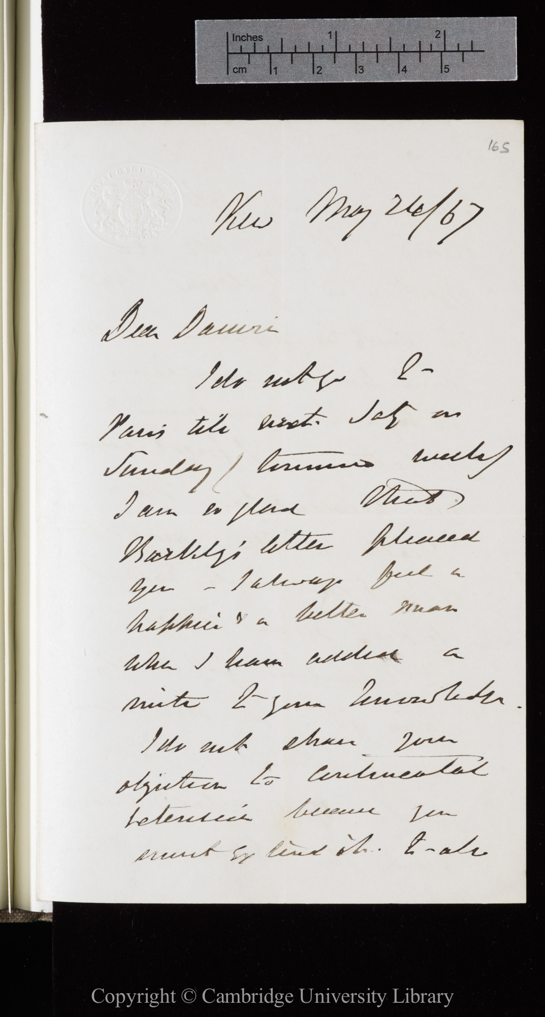 Letter from J. D. Hooker to C. R. Darwin   24 May 1867